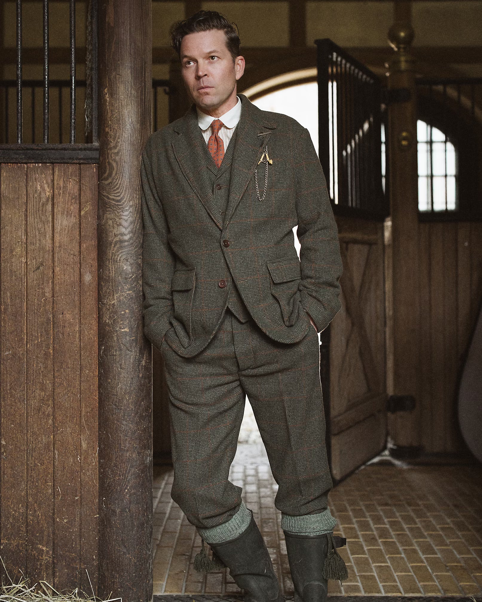 RRL Windowpane Wool Tweed Officer’s Pant
