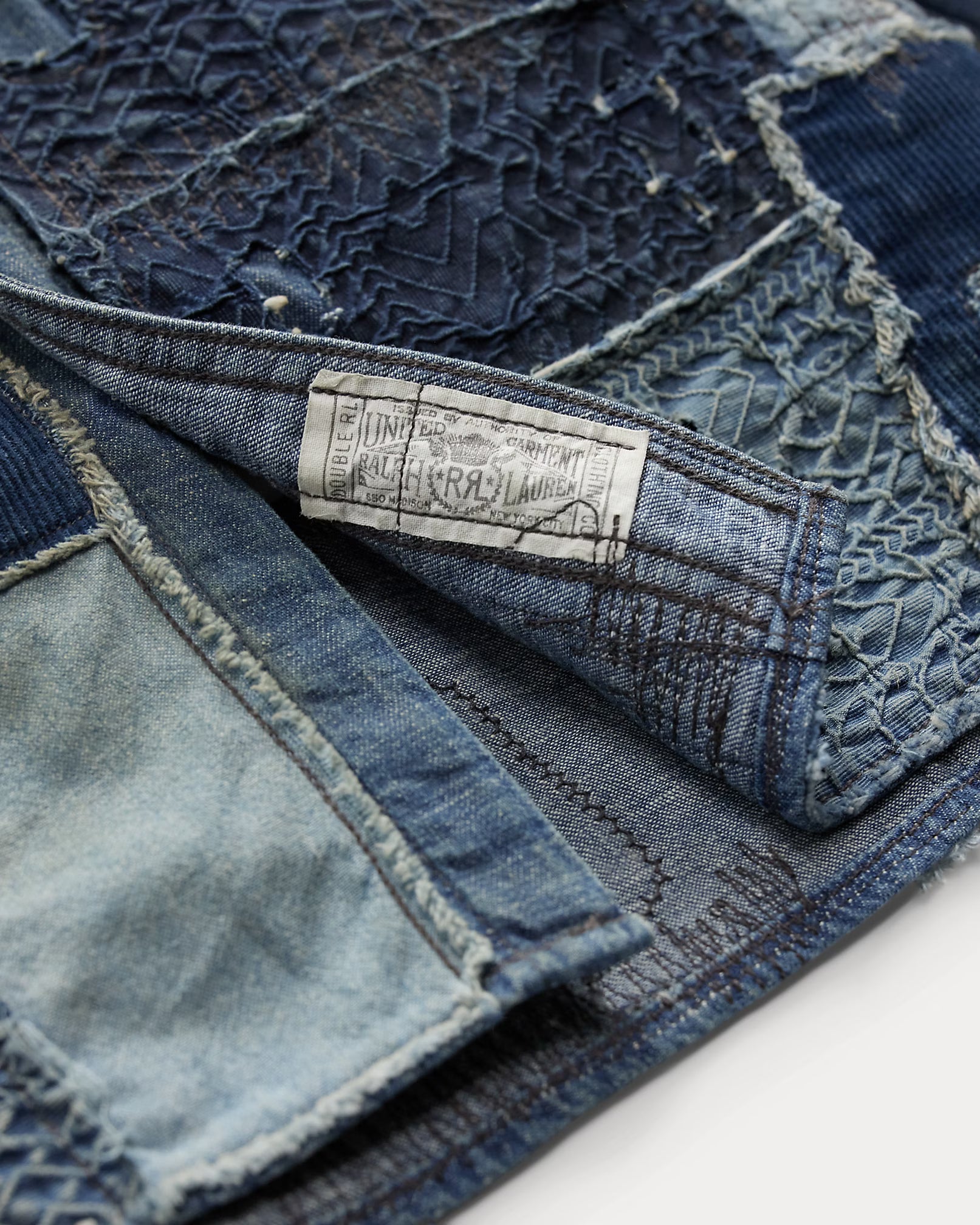 RRL Indigo Denim Patchwork Workshirt