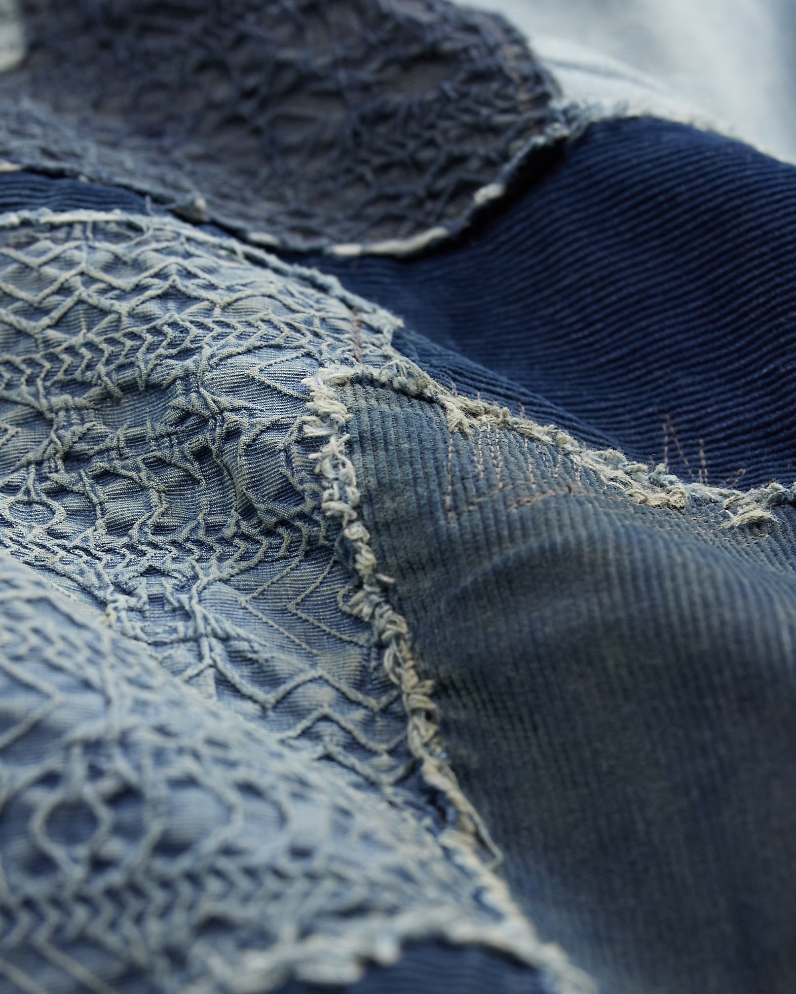 RRL Indigo Denim Patchwork Workshirt