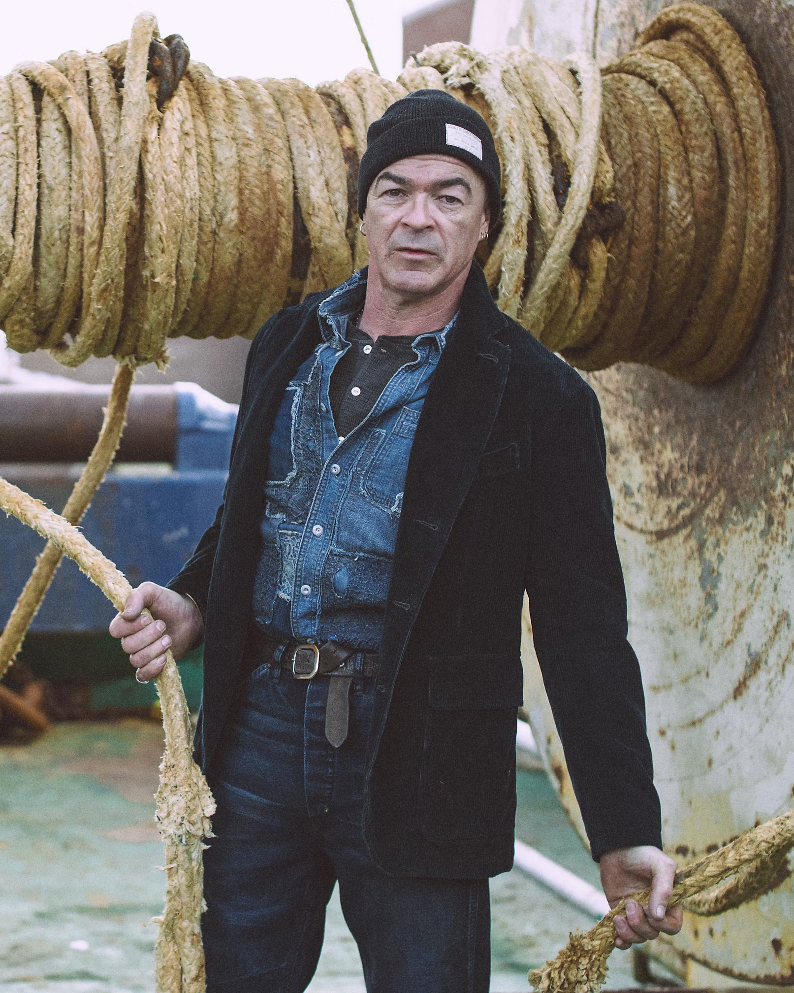 RRL Indigo Denim Patchwork Workshirt