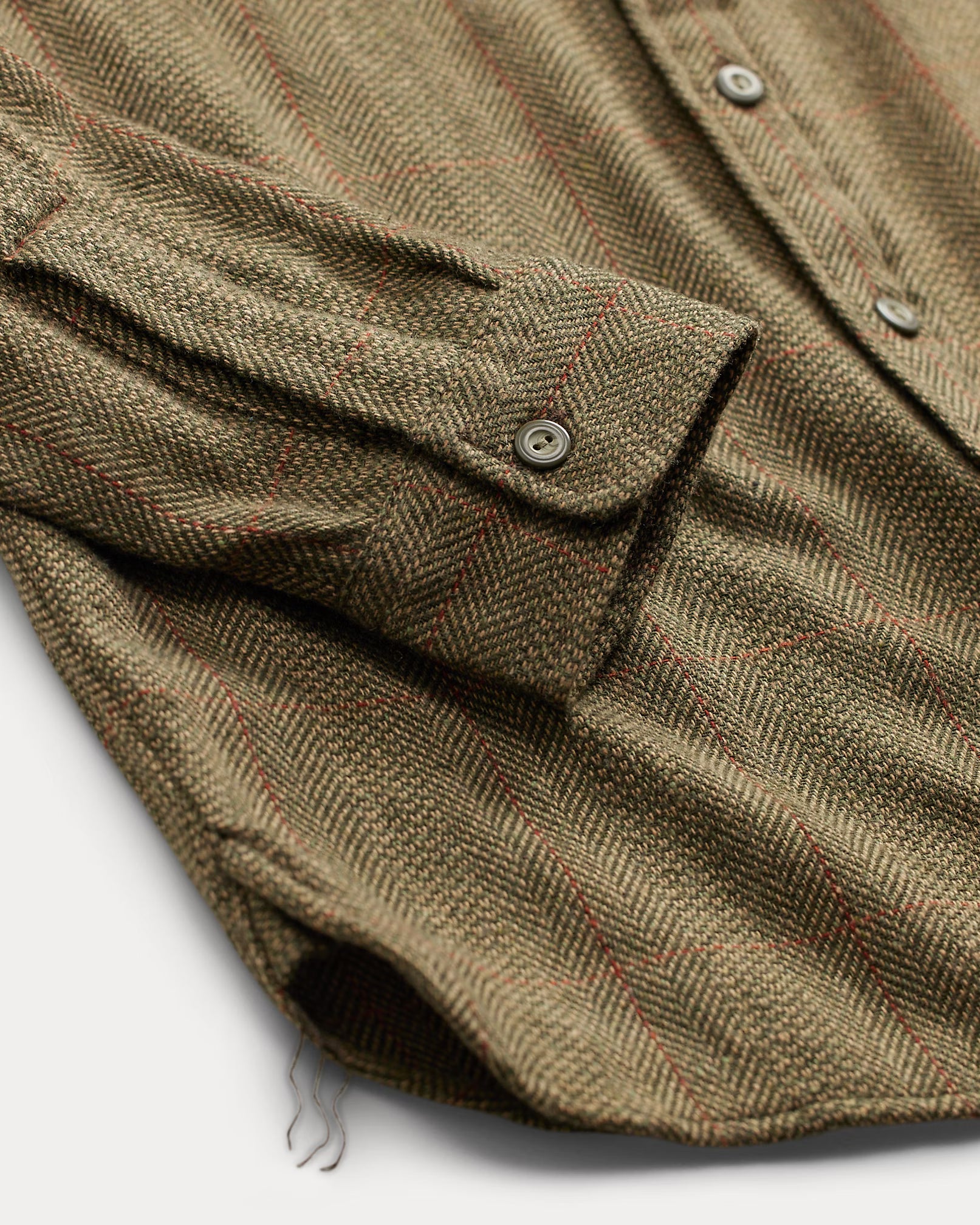 RRL Suede-Patch Herringbone Workshirt