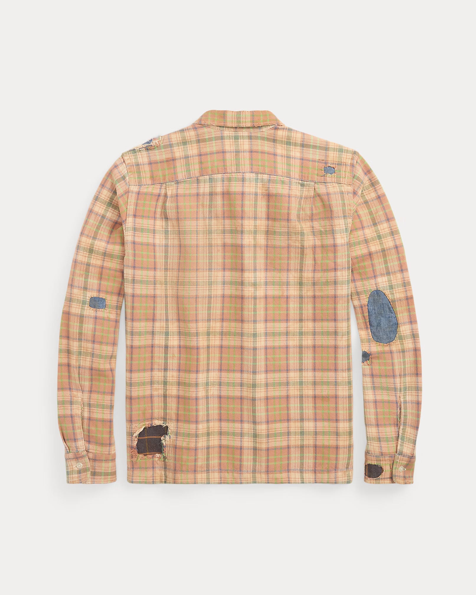 RRL Repaired Plaid Twill Camp Shirt