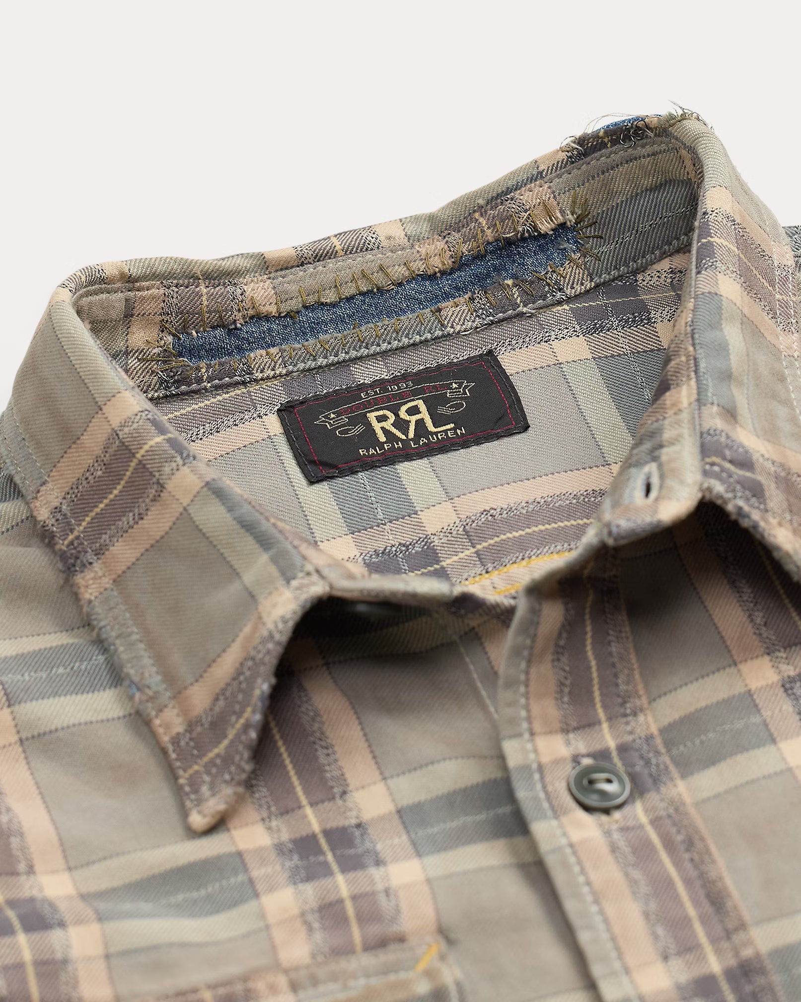 RRL Repaired Plaid Twill Workshirt