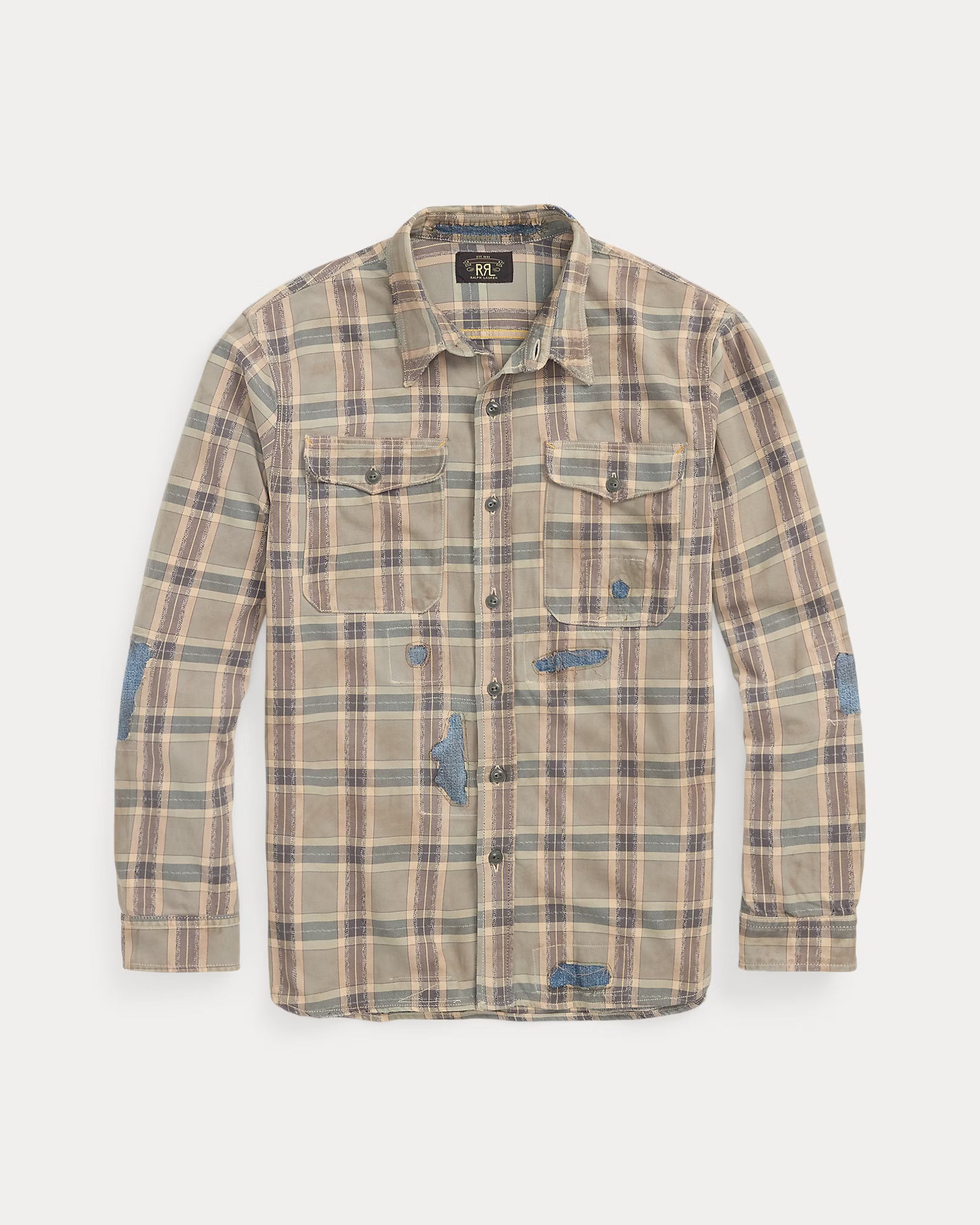 RRL Repaired Plaid Twill Workshirt