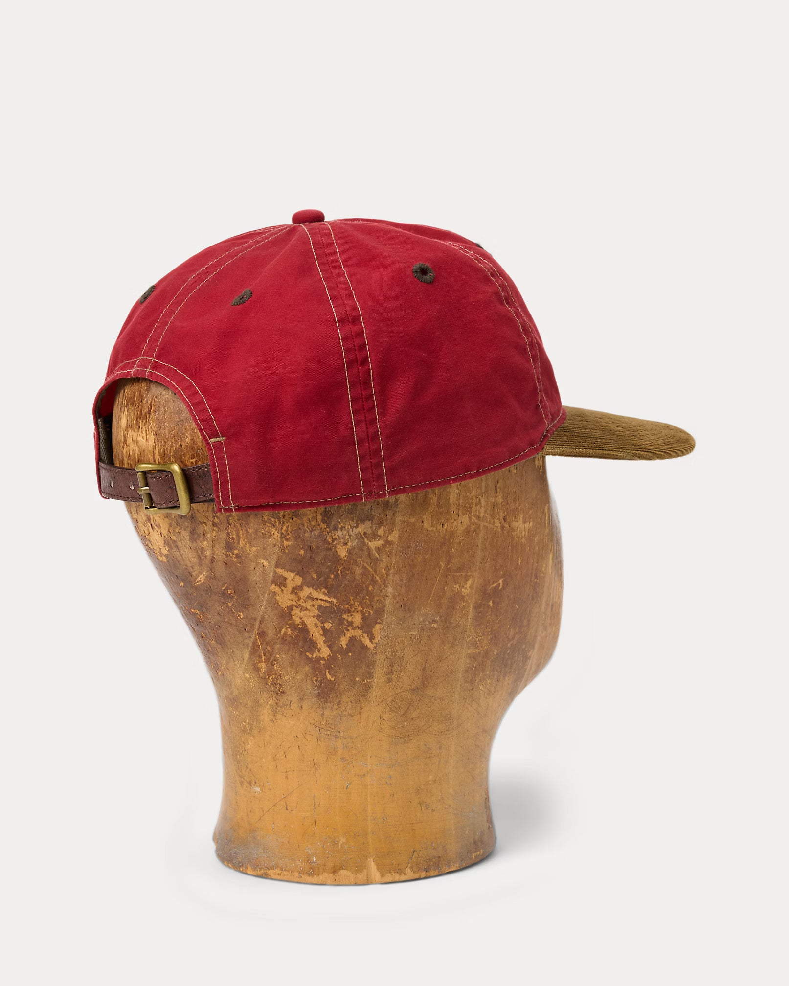 RRL Corduroy-Bill Oilcloth Ball Cap - Vintage Red