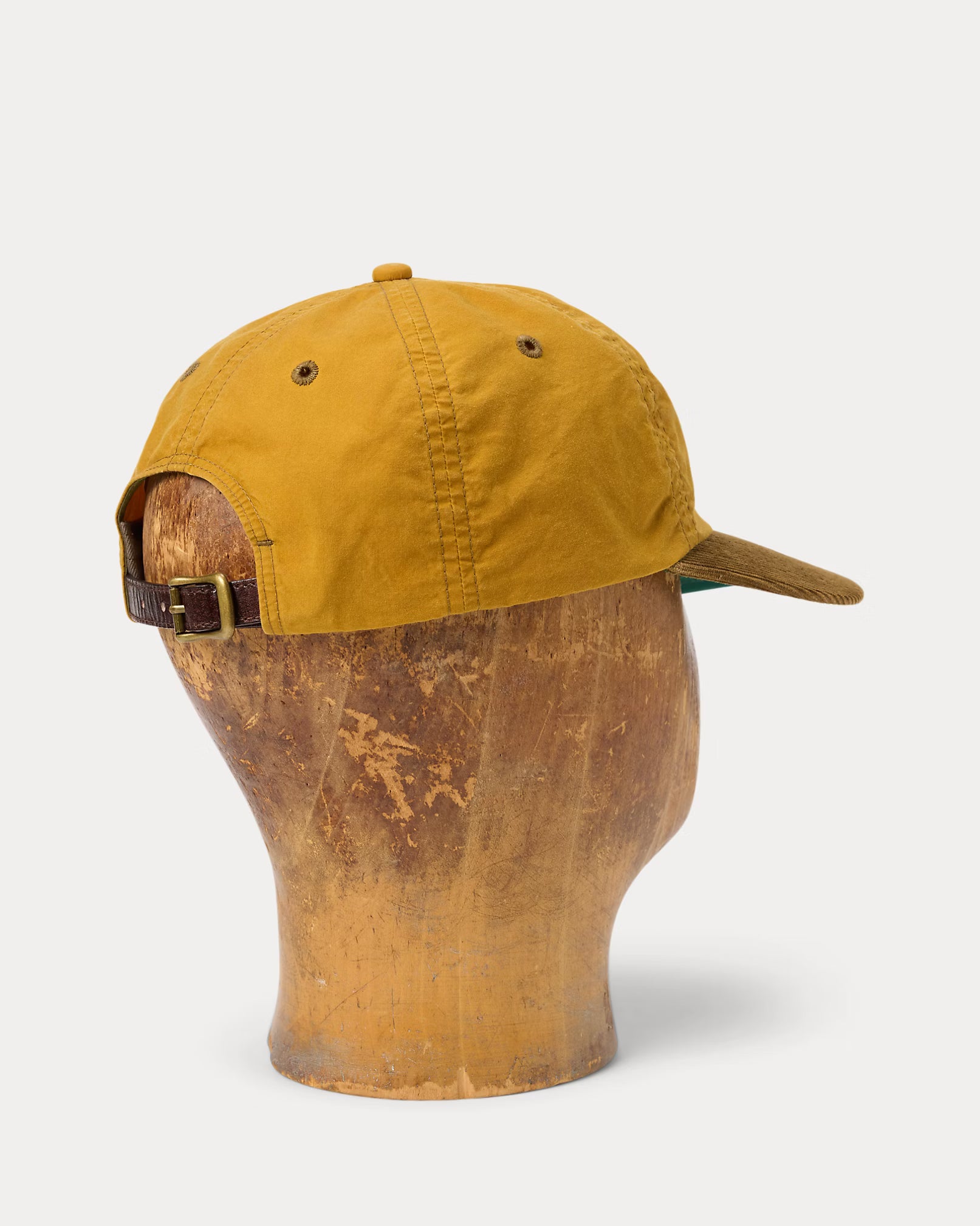 RRL Corduroy-Bill Oilcloth Ball Cap - Mustard