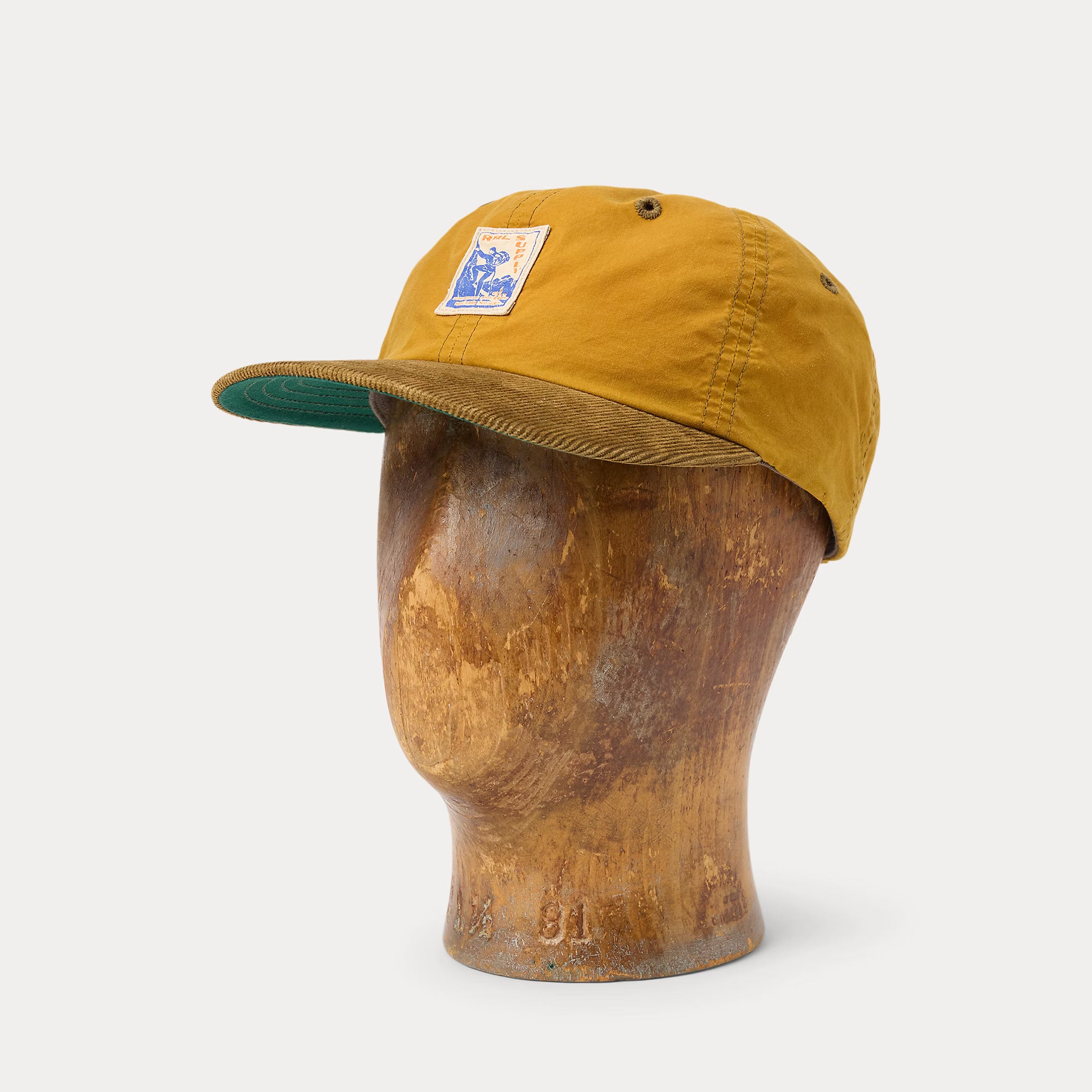RRL Corduroy-Bill Oilcloth Ball Cap - Mustard