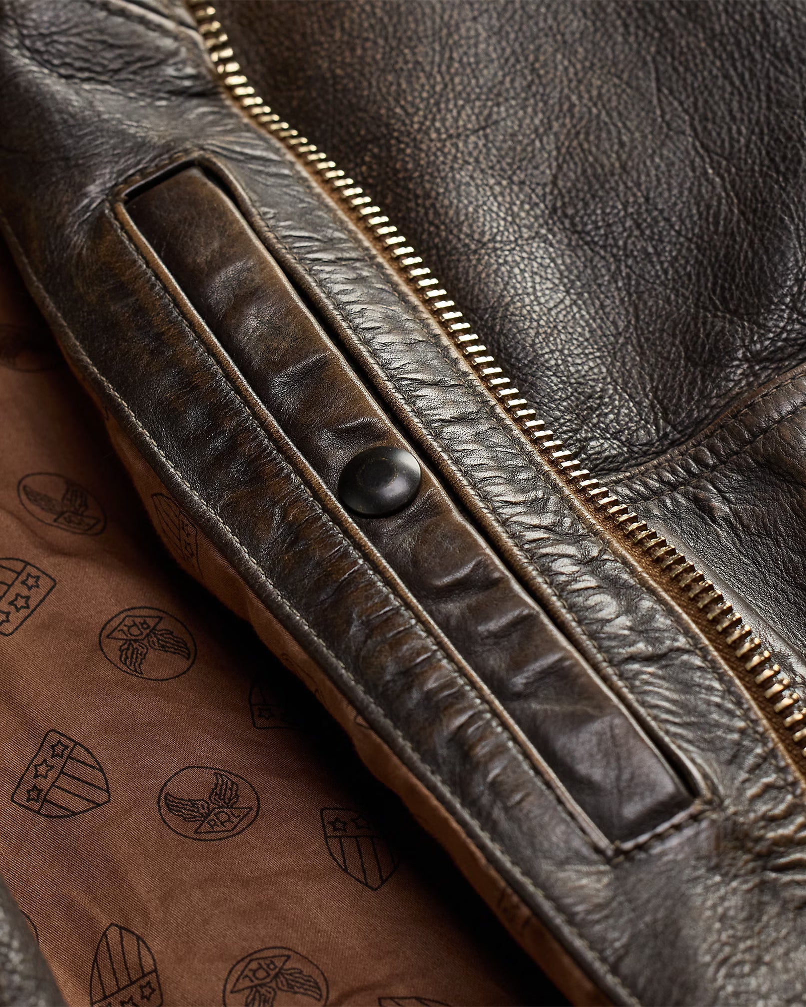 RRL Shearling-Collar Leather Flight Jacket