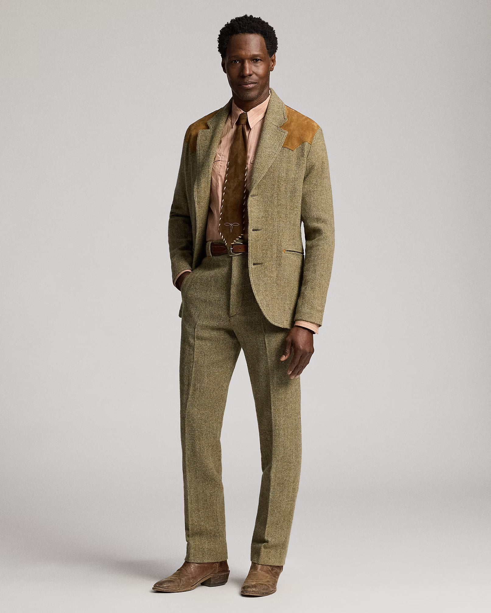 RRL Unconstructed Suede-Trim Sport Coat