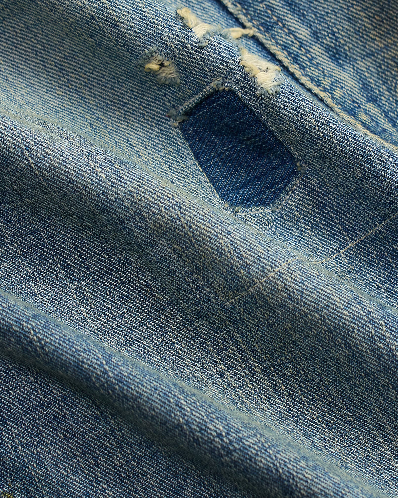 RRL Straight Fit Eastborough Distressed Jean