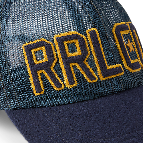 RRL Felt Bill Twill Logo Trucker Cap