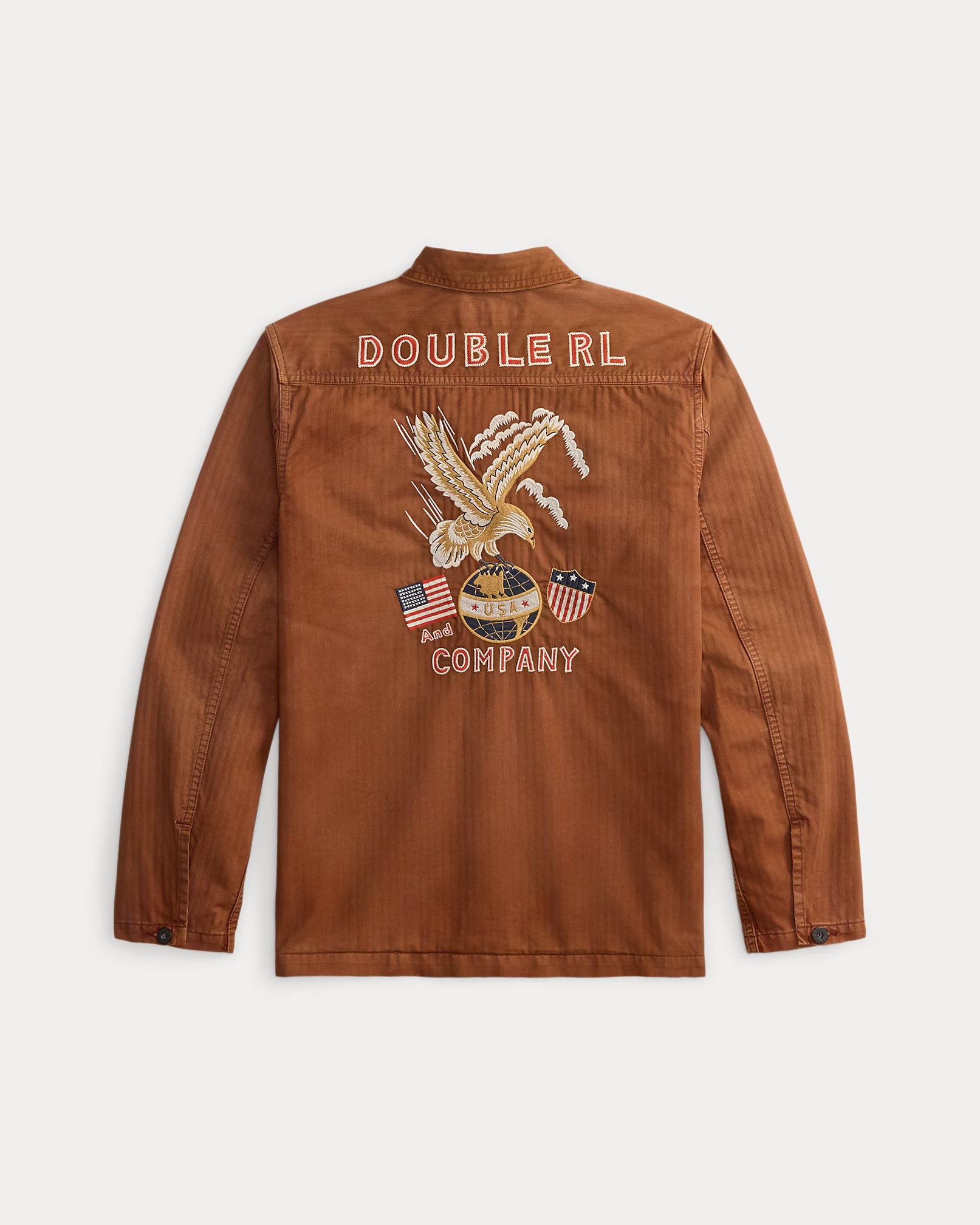 RRL Embroidered Herringbone Twill Overshirt