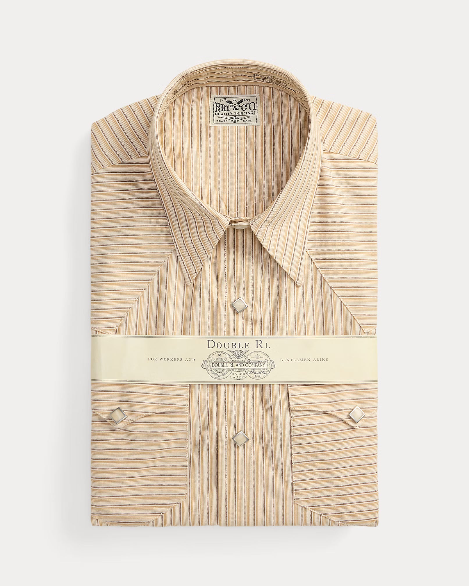 RRL Slim Fit Striped Western Shirt