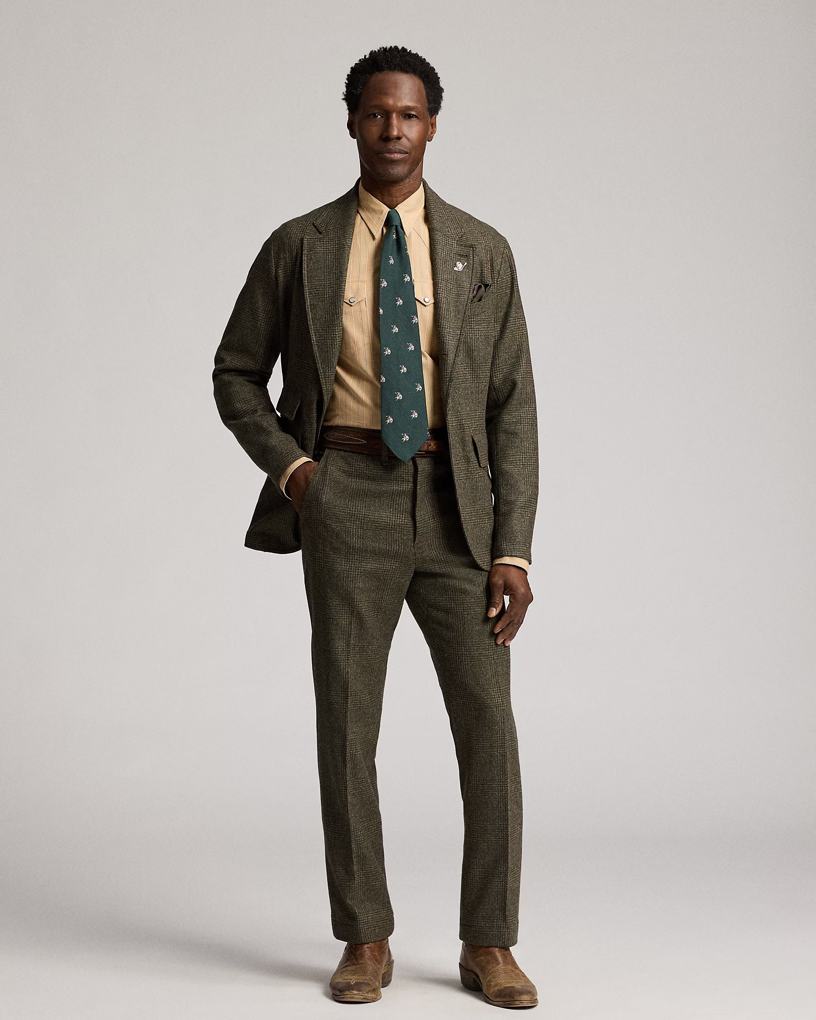 RRL Slim Fit French Cuff Western Shirt