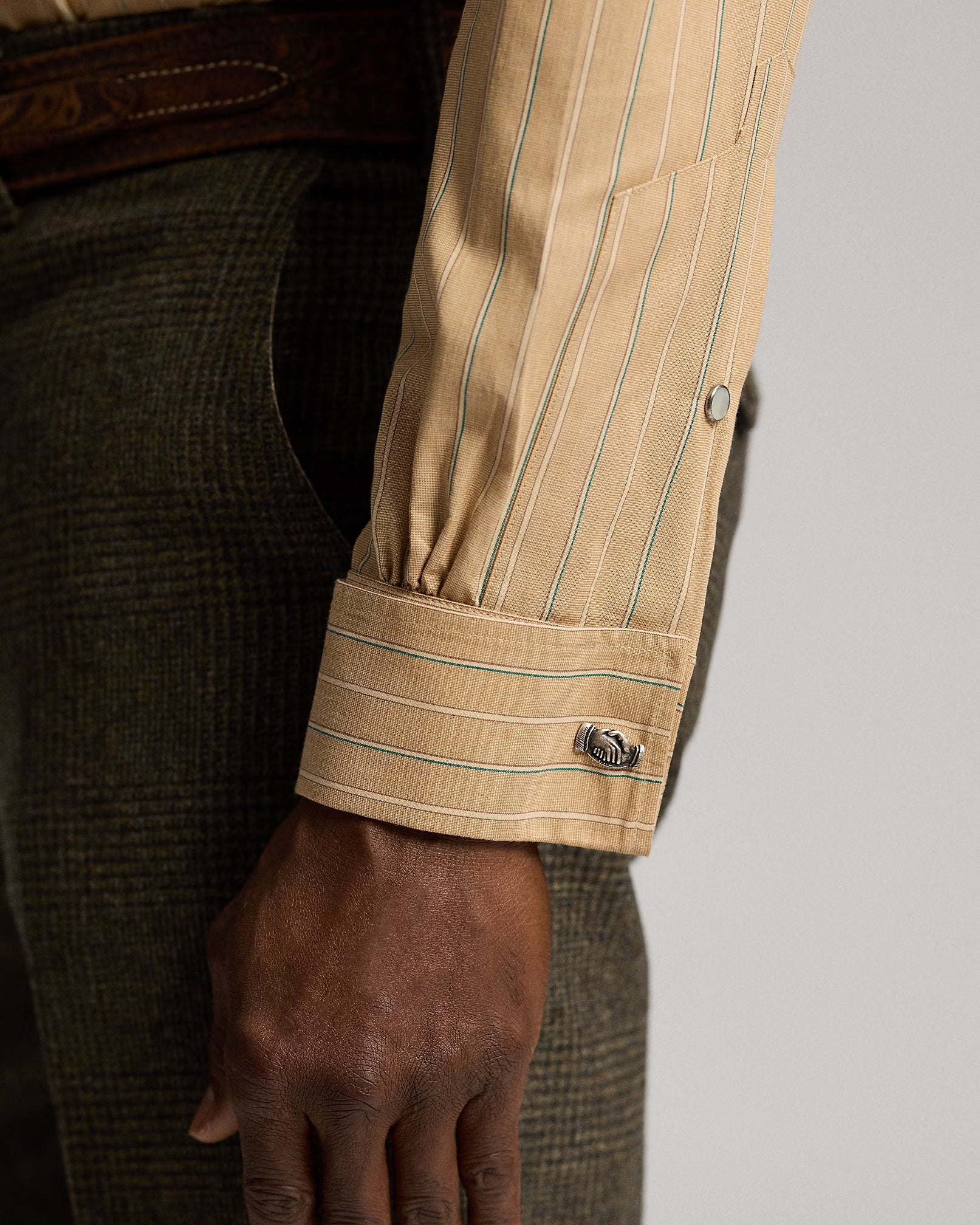 RRL Slim Fit French Cuff Western Shirt