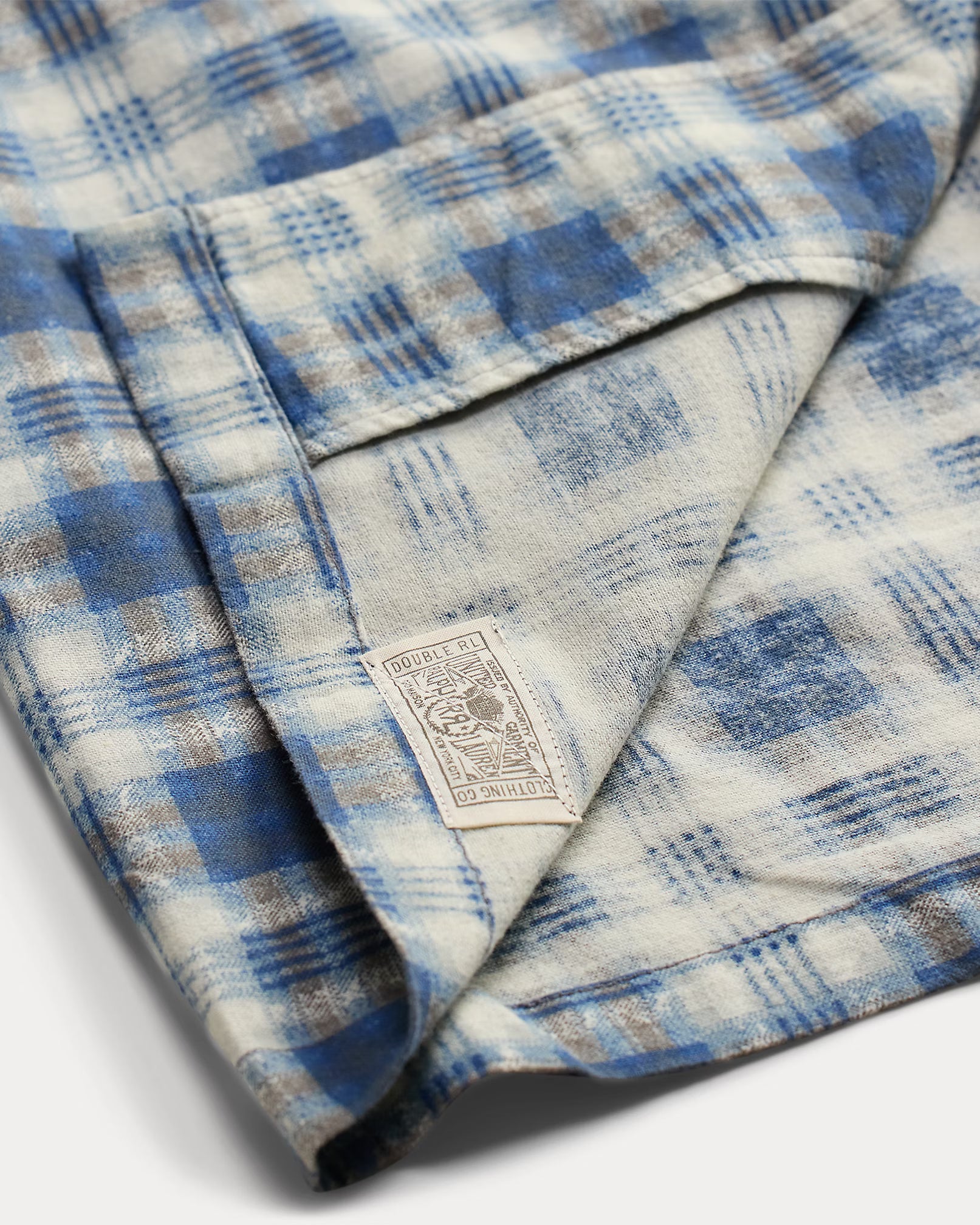 RRL Plaid-Print Brushed Camp Shirt