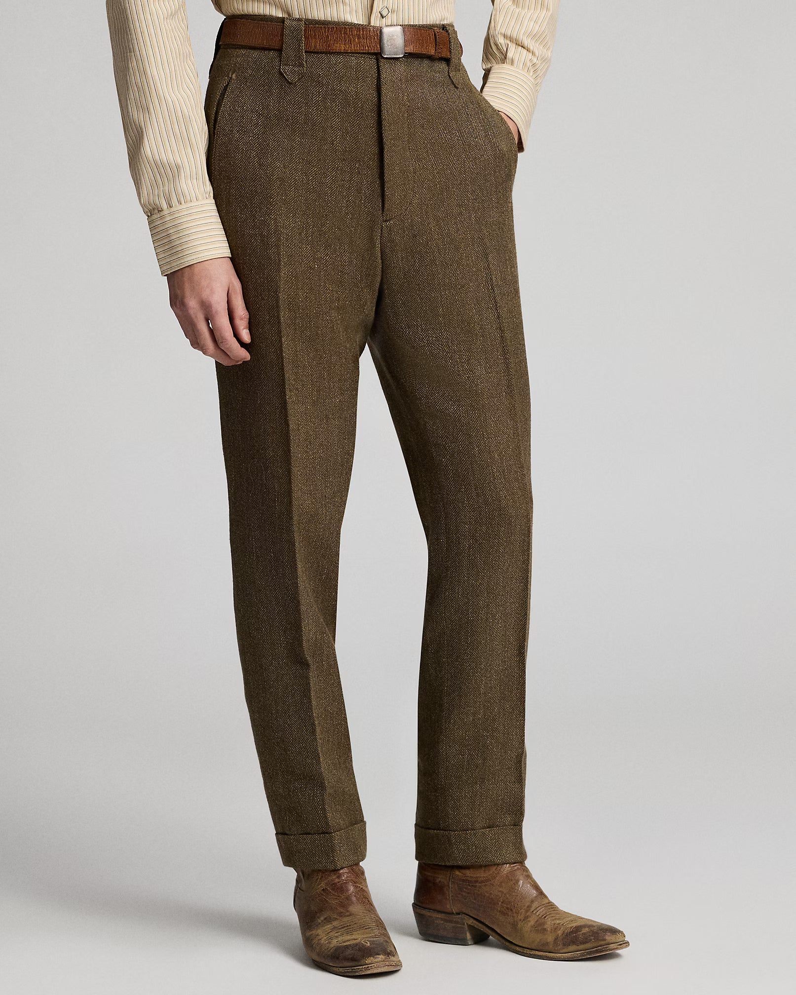 RRL Slim Fit Linen-Wool Western Trouser