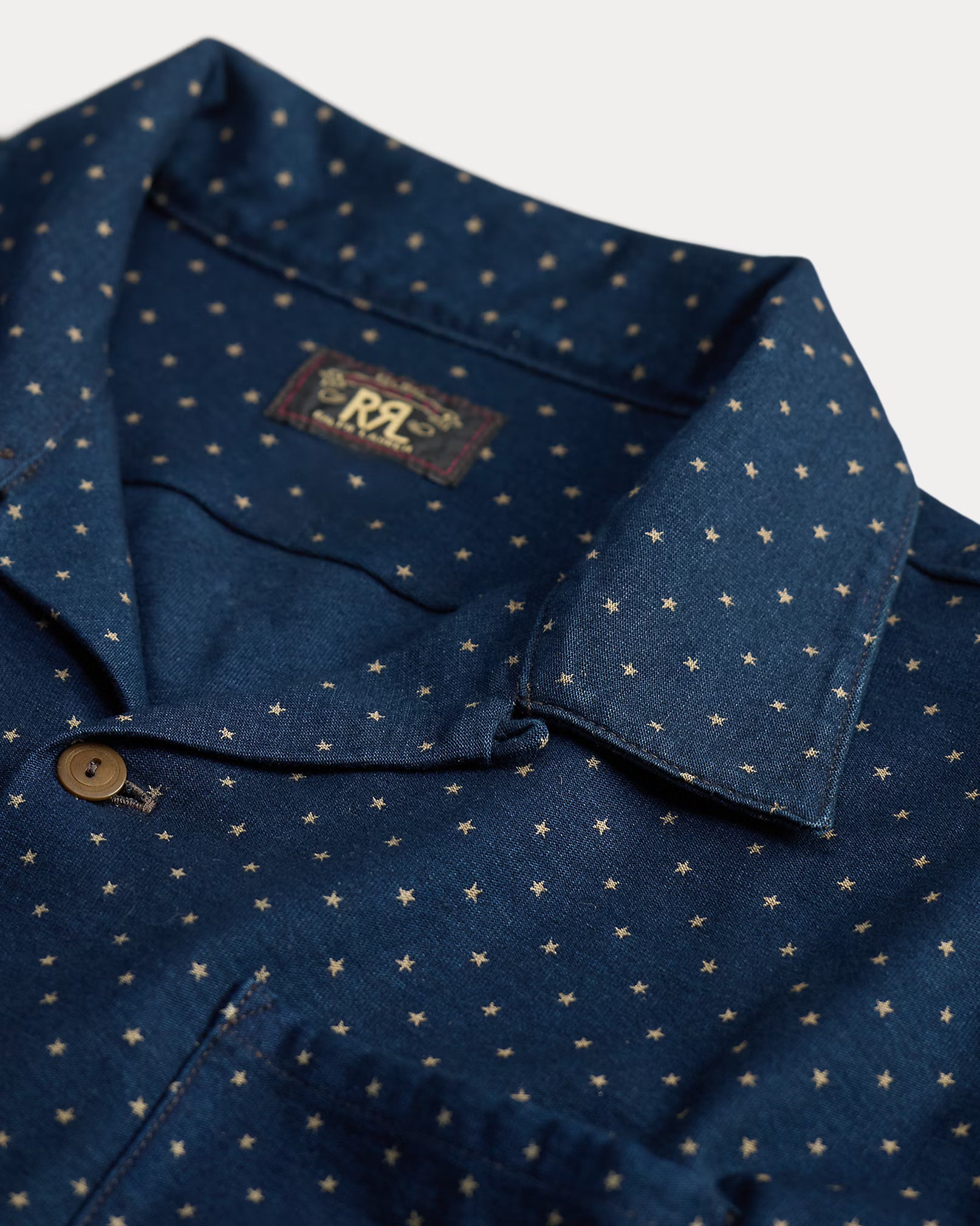 RRL Star-Print Indigo Jersey Shirt