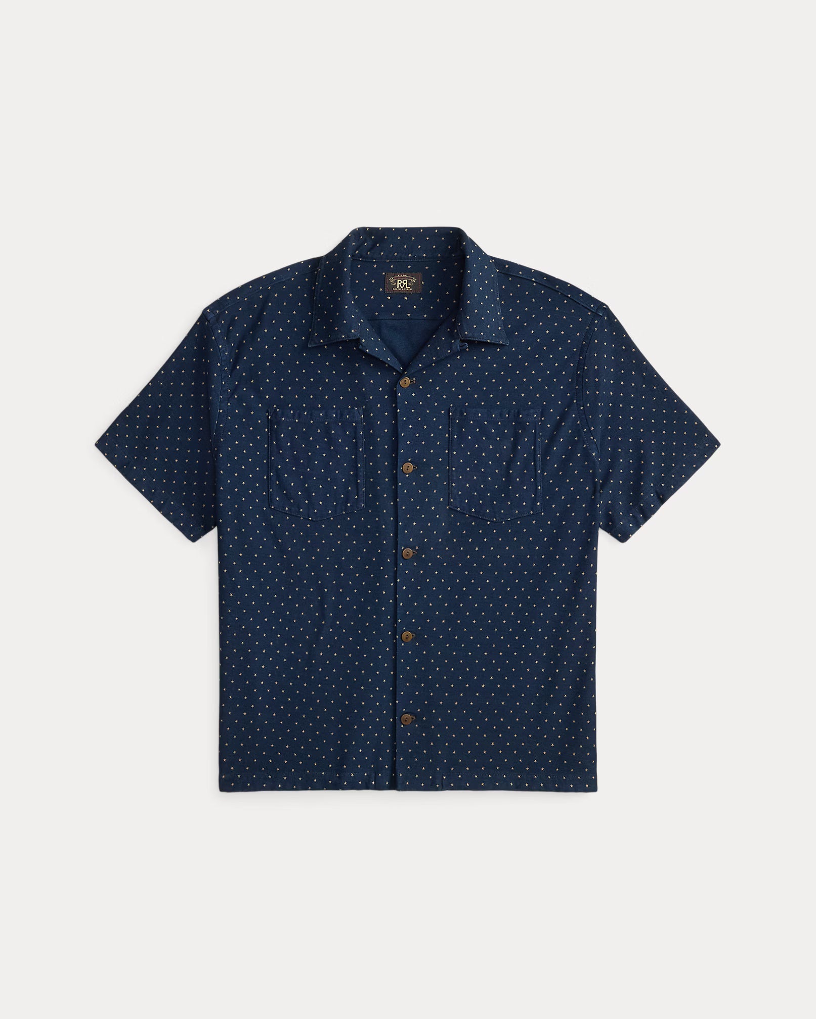 RRL Star-Print Indigo Jersey Shirt