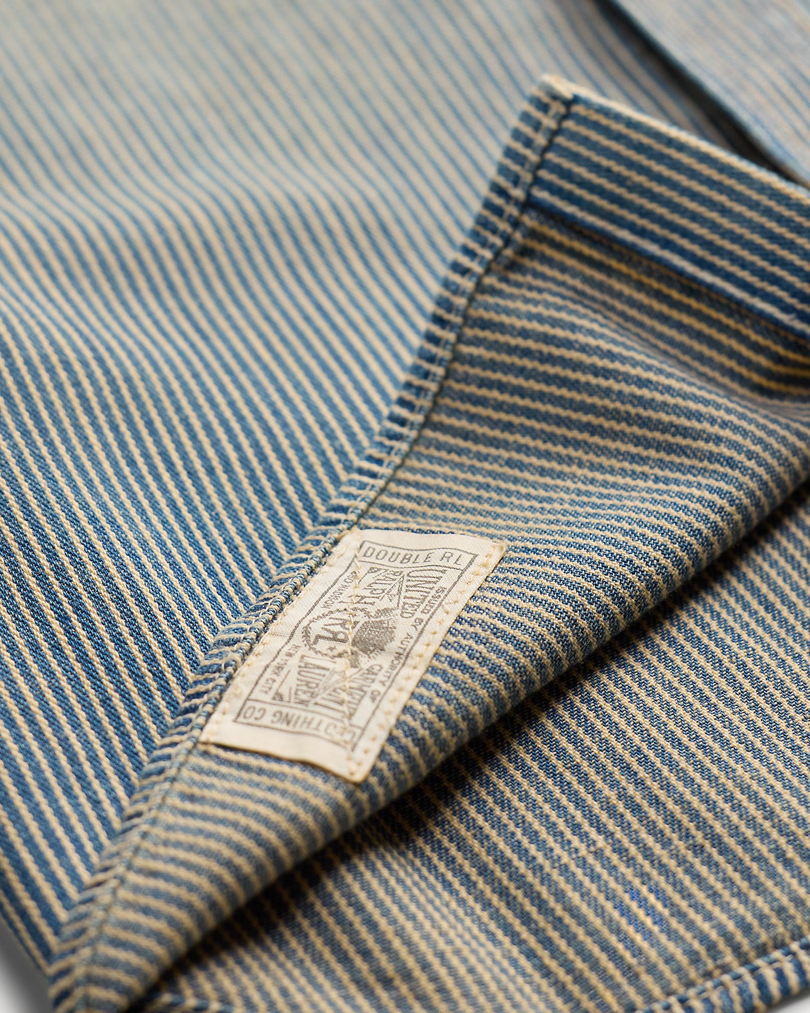 RRL Indigo Striped Twill Workshirt