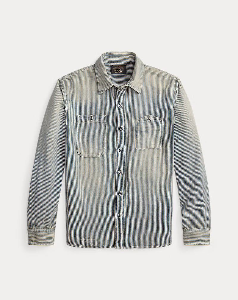 RRL Indigo Striped Twill Workshirt