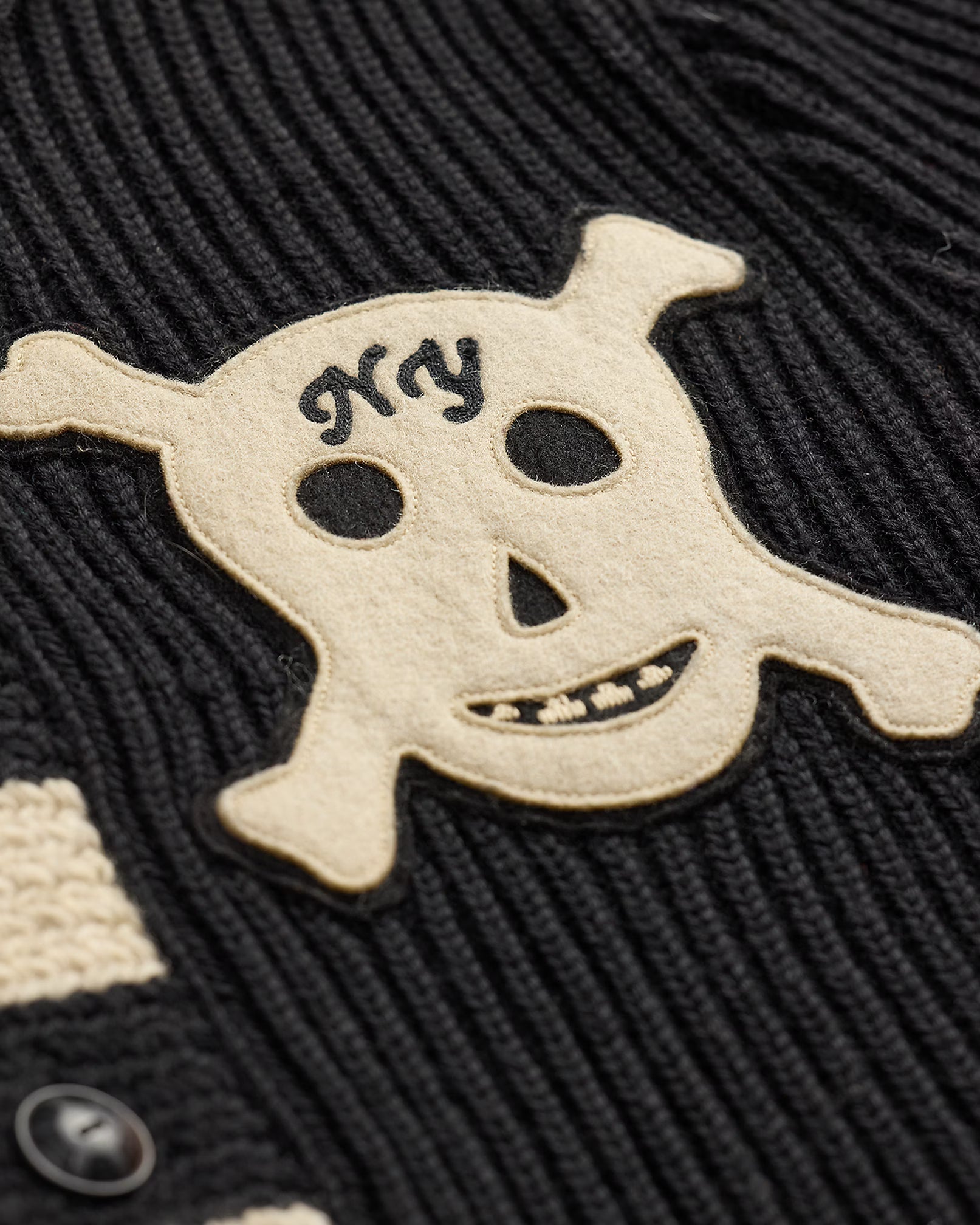 RRL Skull-Patch Wool Shawl Cardigan