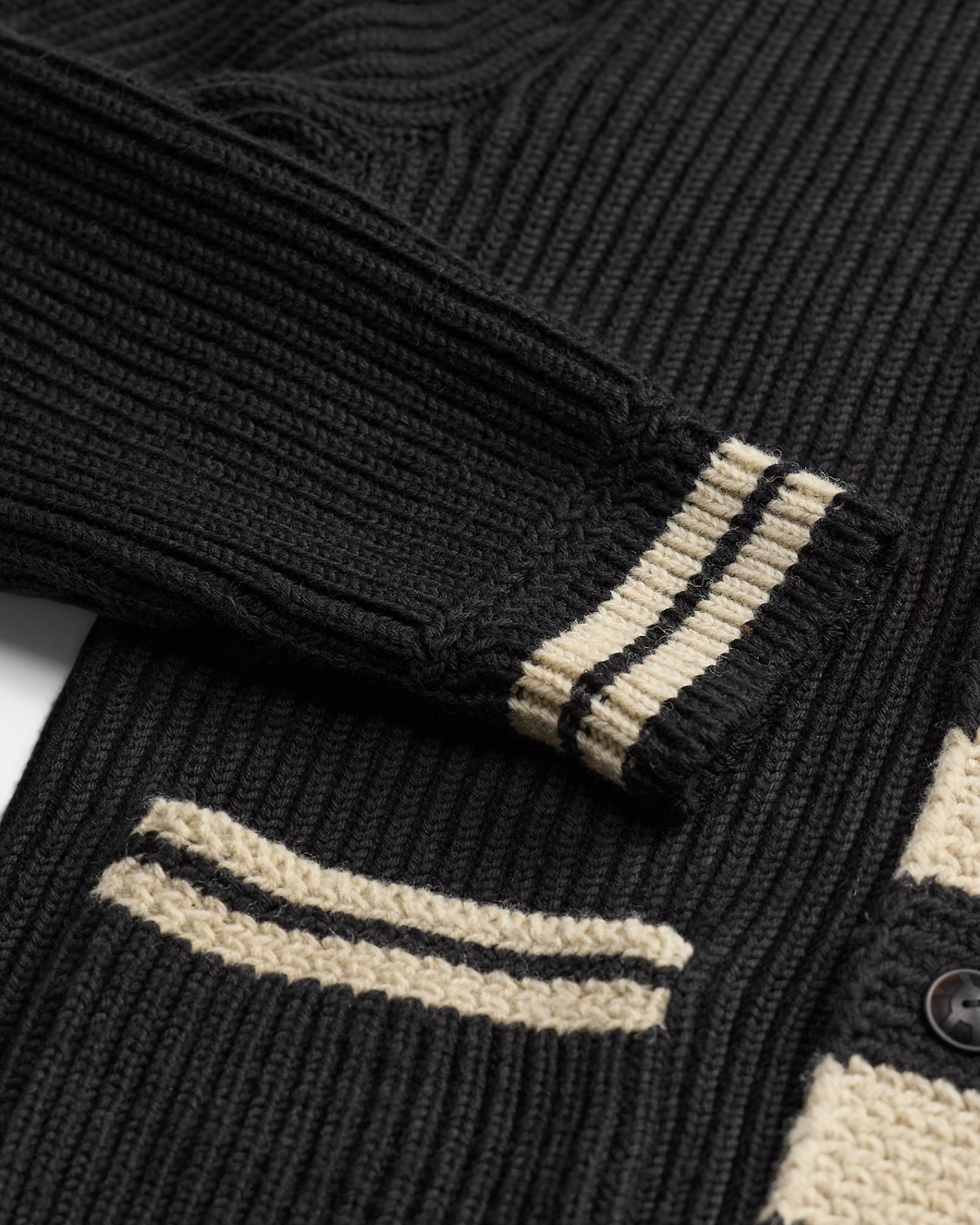 RRL Skull-Patch Wool Shawl Cardigan