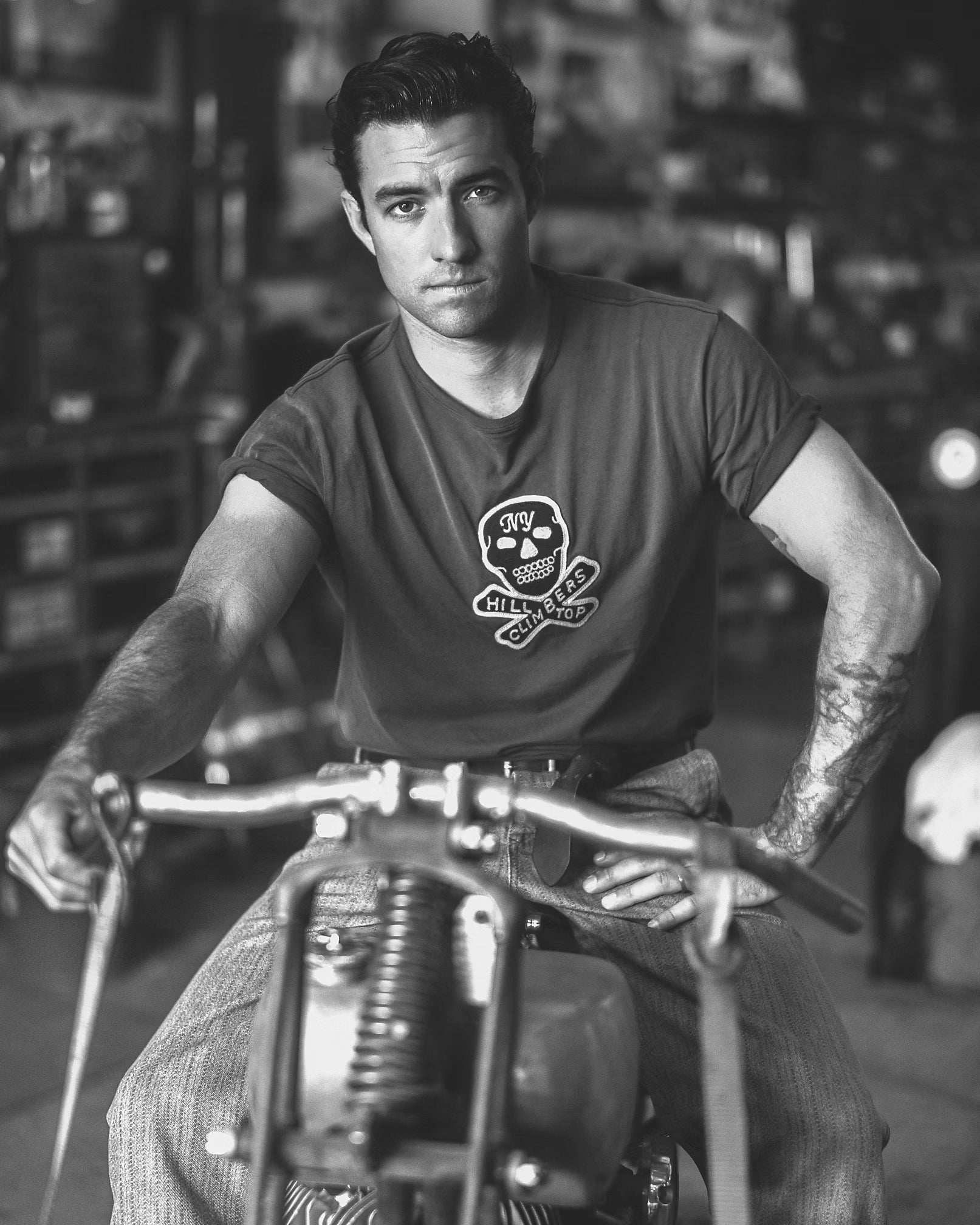 RRL Skull-Patch Jersey T-Shirt