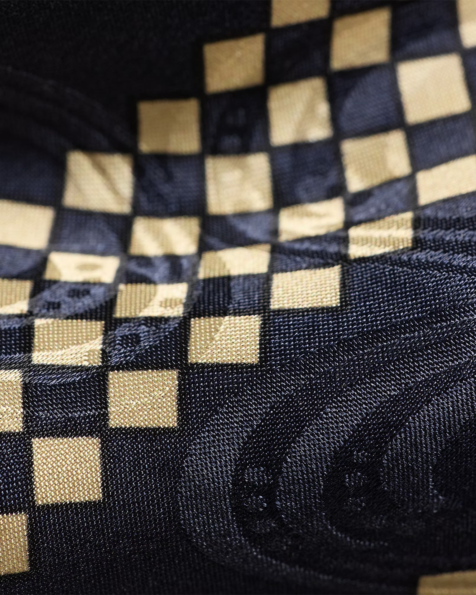RRL Handmade Checkered Stripe Silk Tie