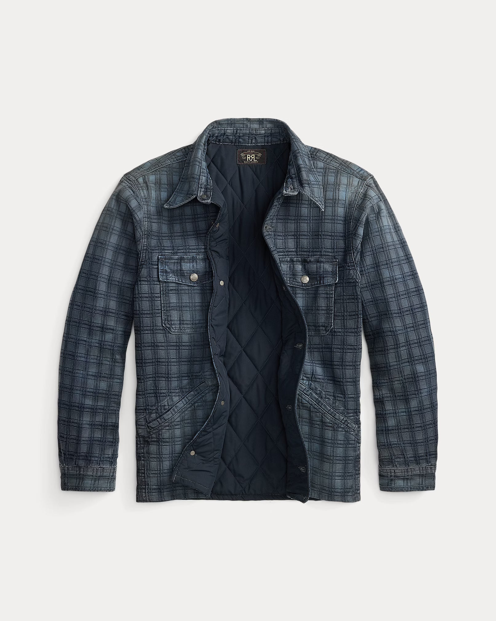 RRL Indigo Plaid Jacquard Denim Jacket