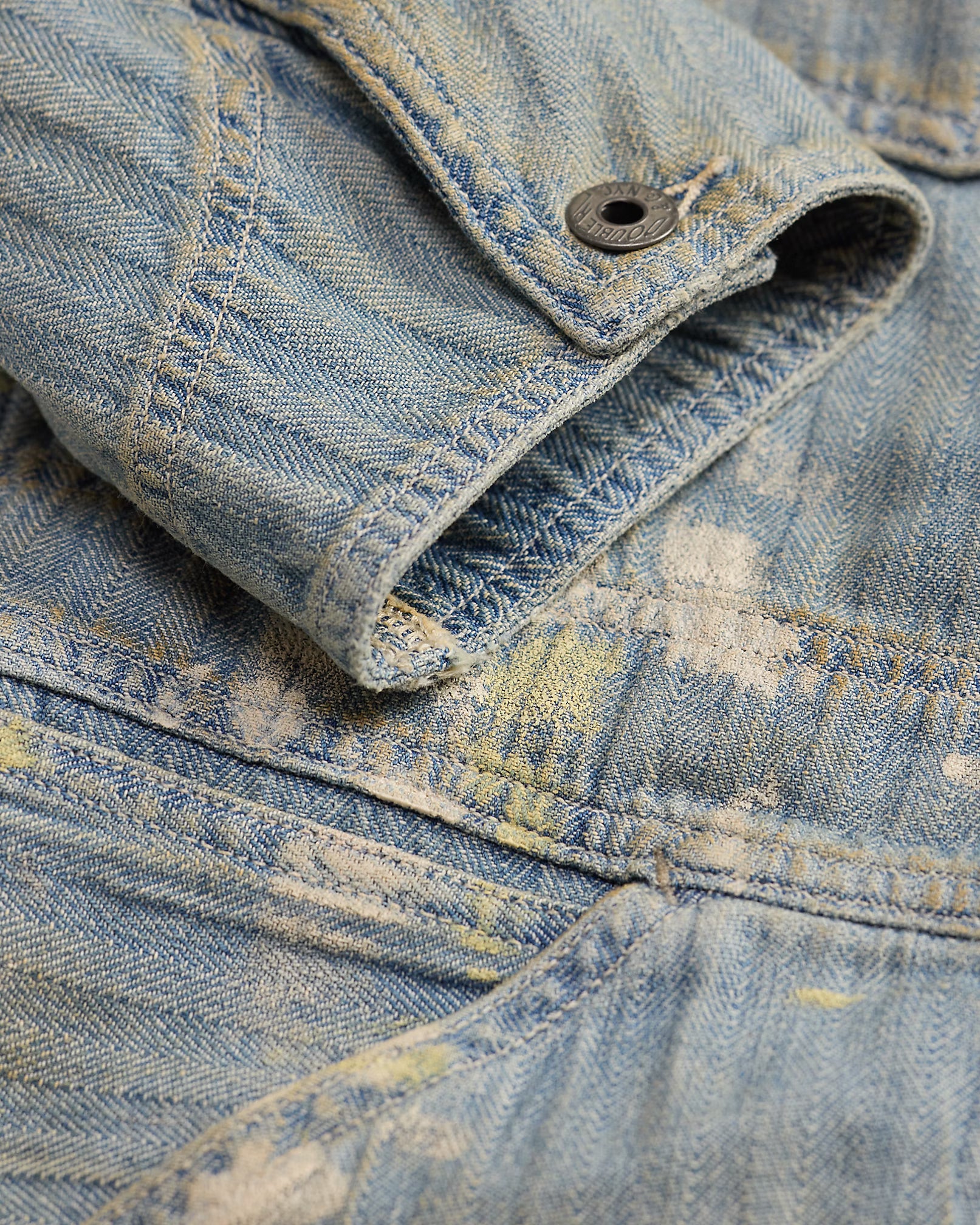 RRL Distressed Indigo Herringbone Coverall