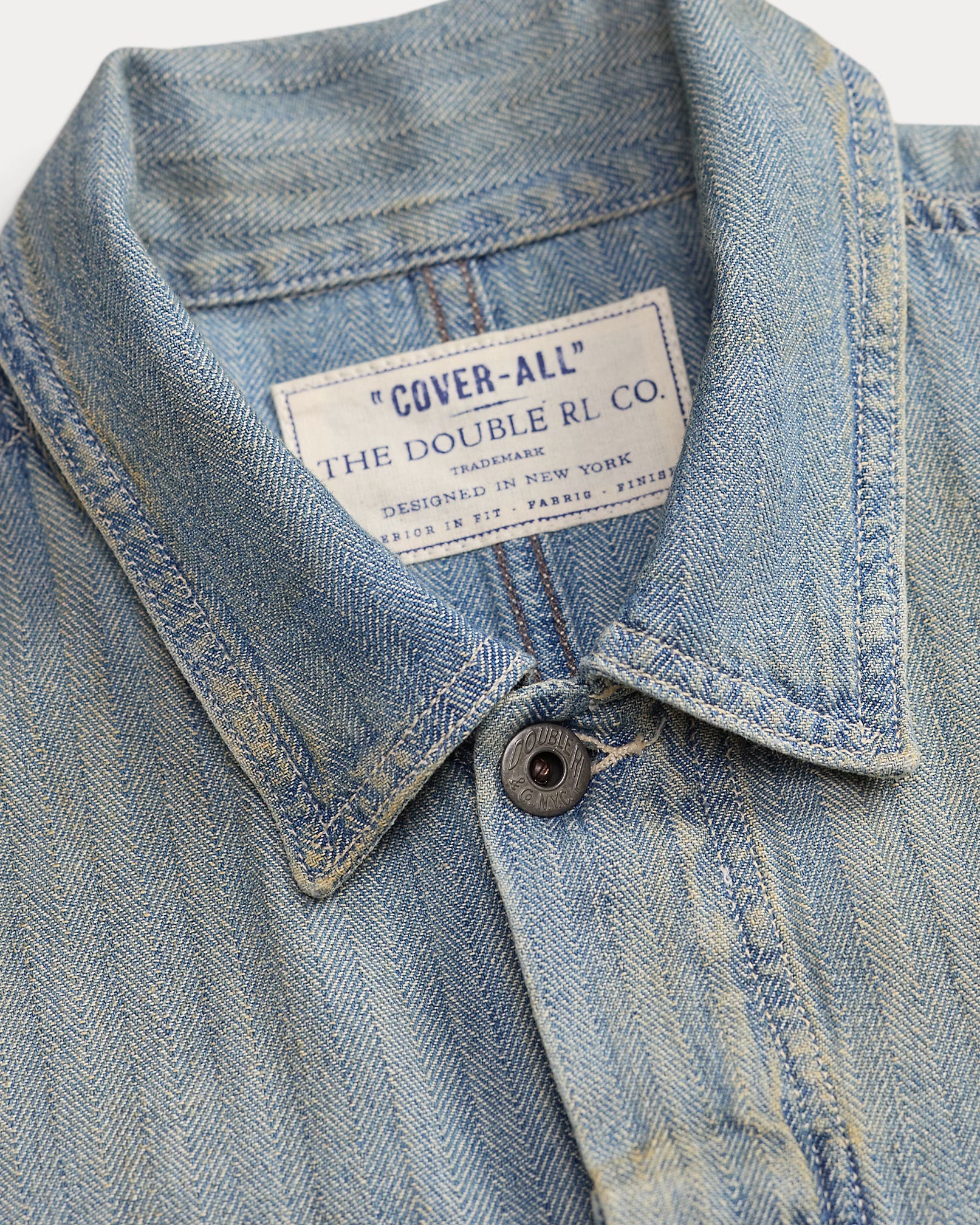 RRL Distressed Indigo Herringbone Coverall