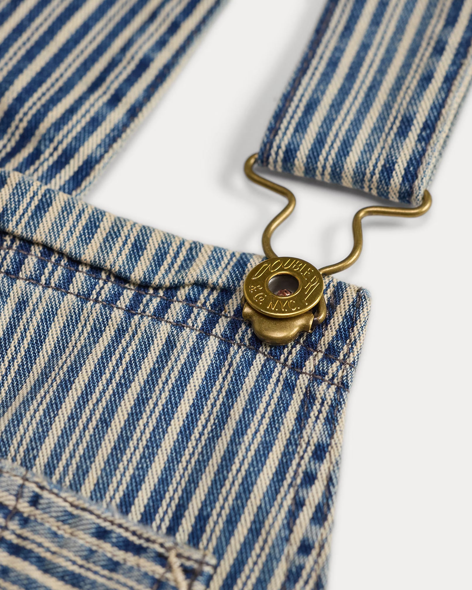 RRL Indigo Striped Twill Overall