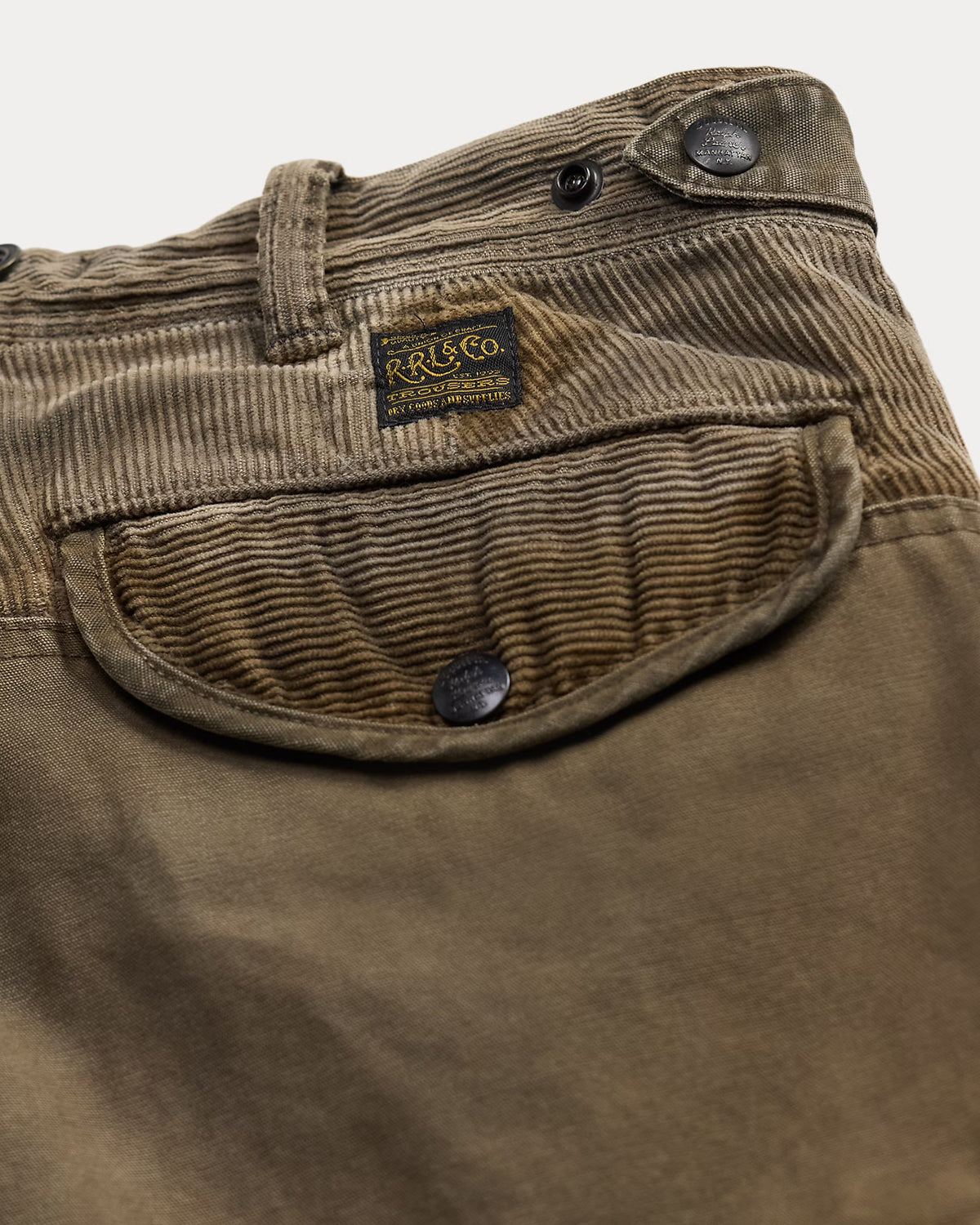 RRL Canvas-Trim Corduroy Cargo Pant