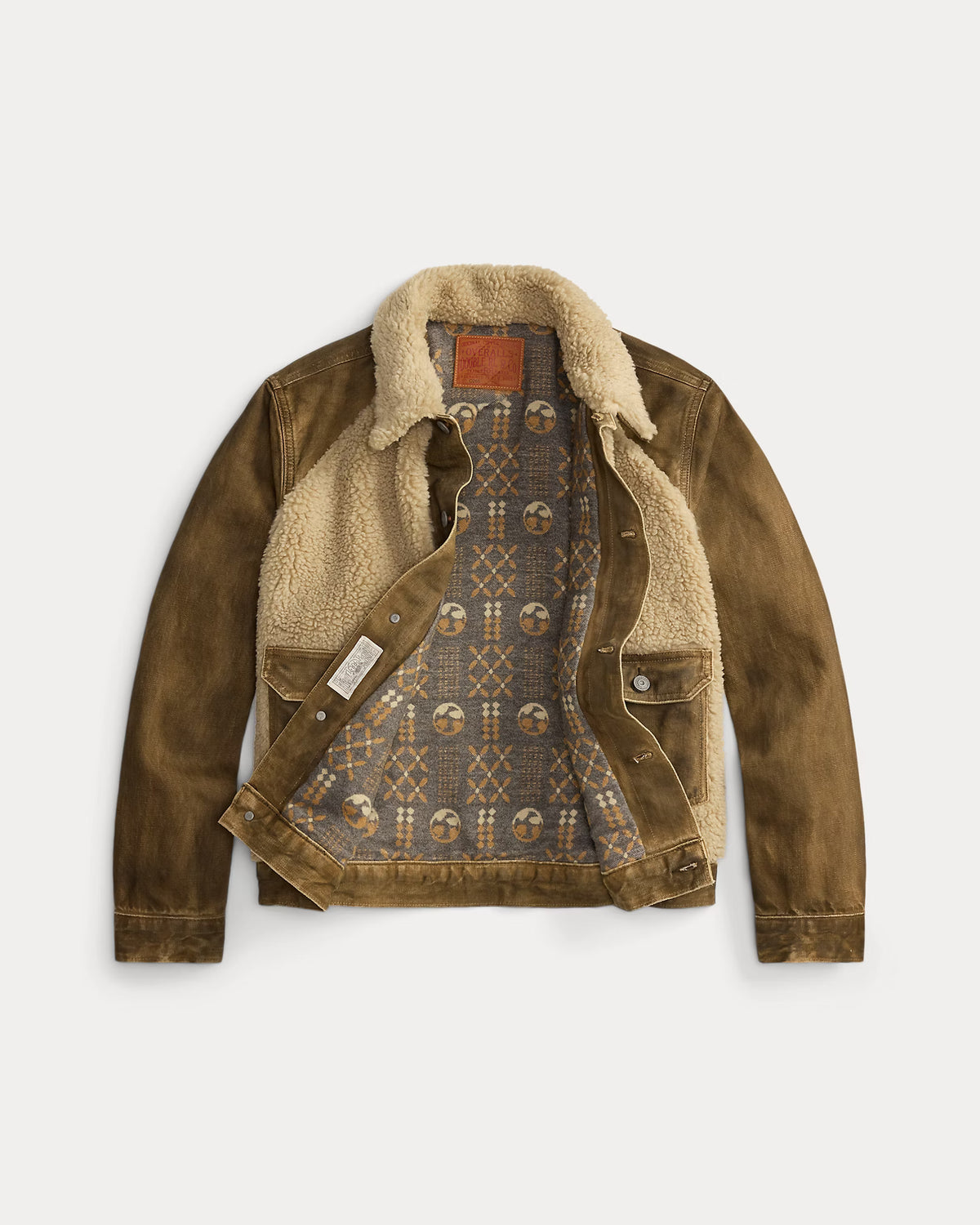 RRL Fleece Panel Denim Trucker Jacket