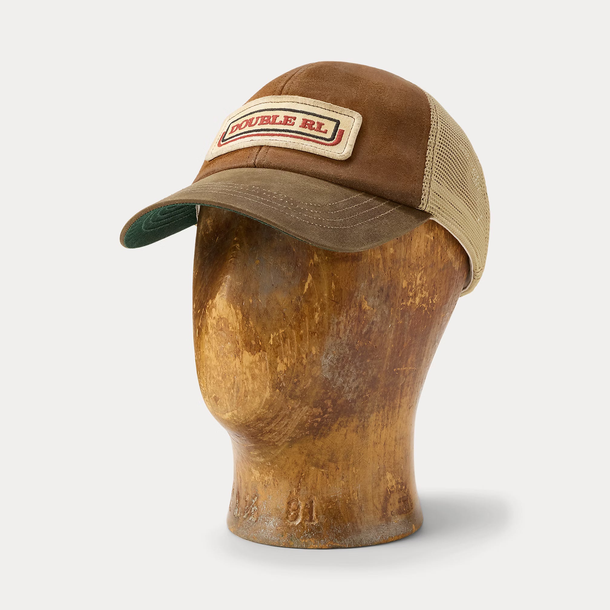 RRL Logo-Patch Suede Trucker Cap