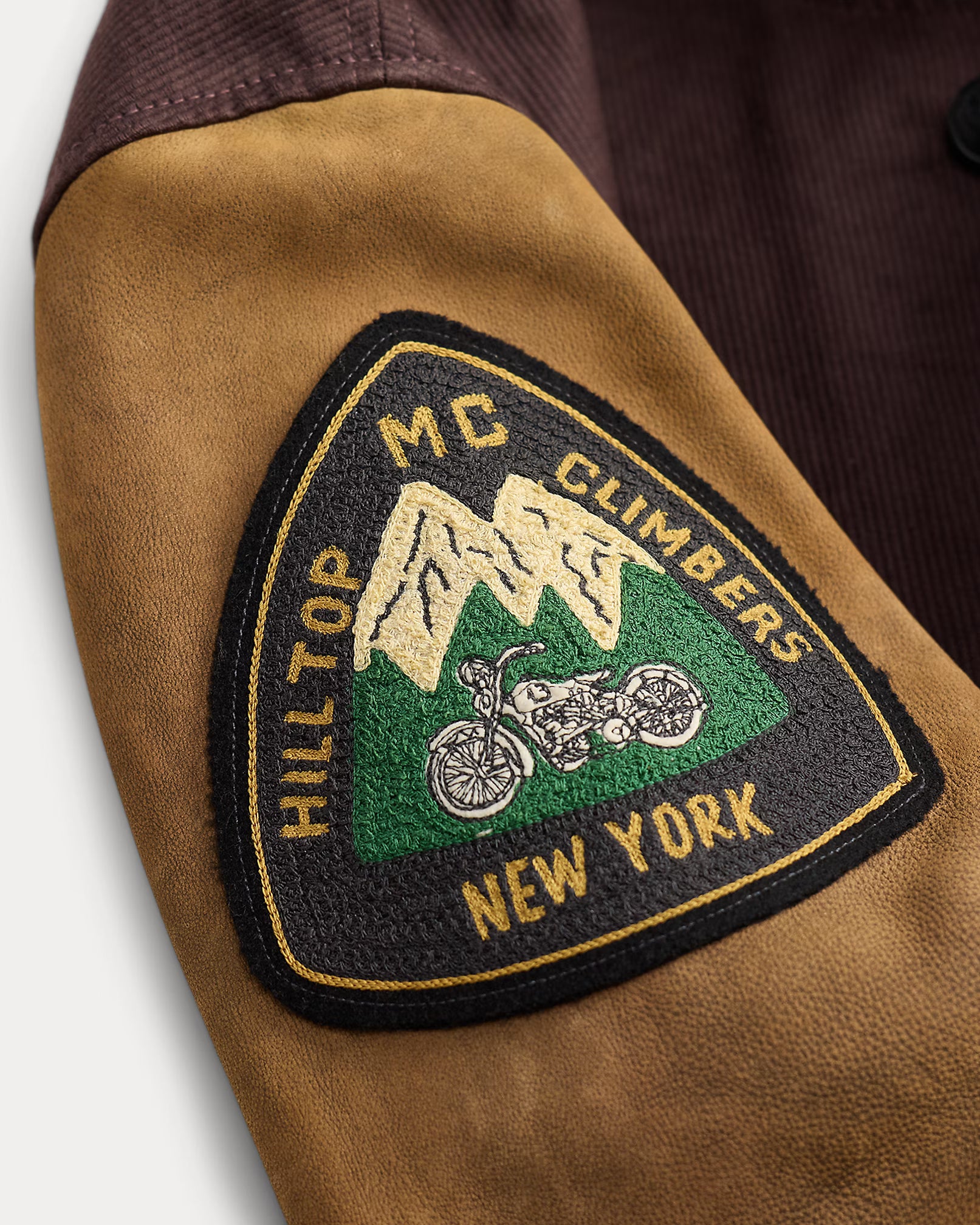 RRL Leather-Sleeve Baseball Jacket