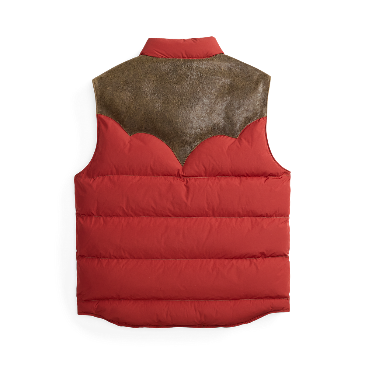 RRL Leather-Yoke Quilted Vest