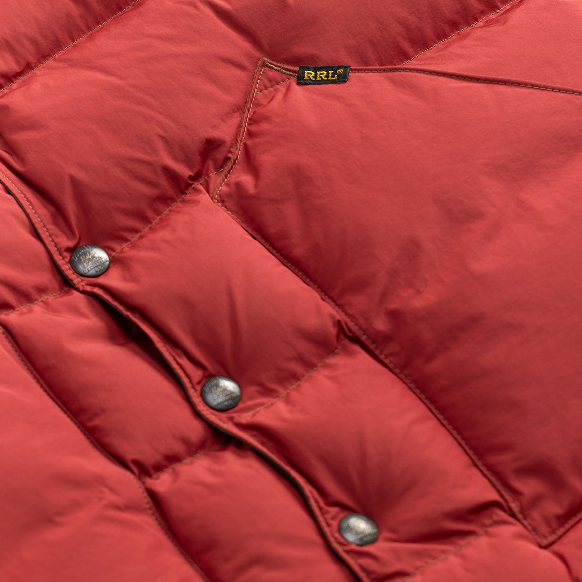 RRL Leather-Yoke Quilted Vest