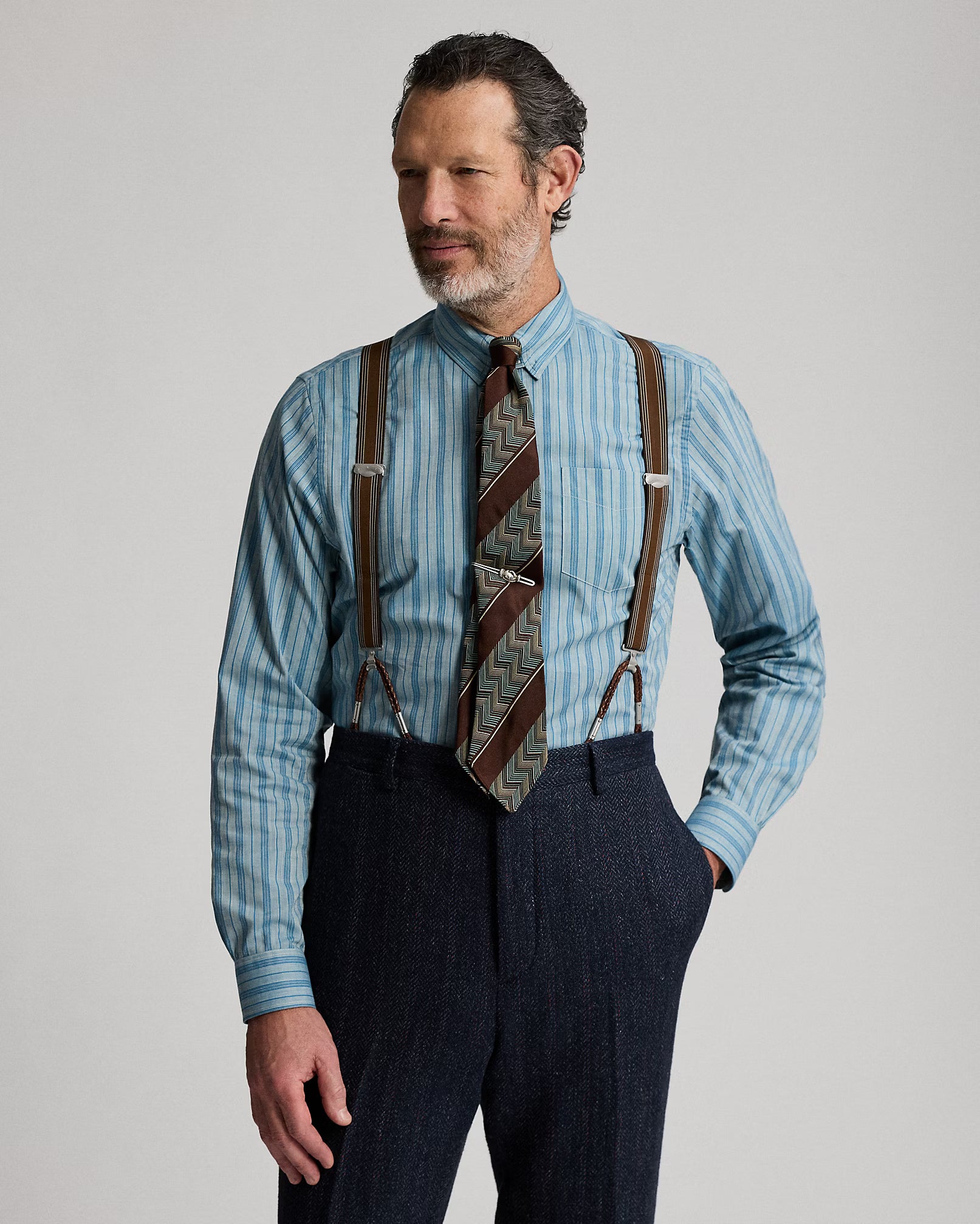 RRL Slim Fit Striped Shirt