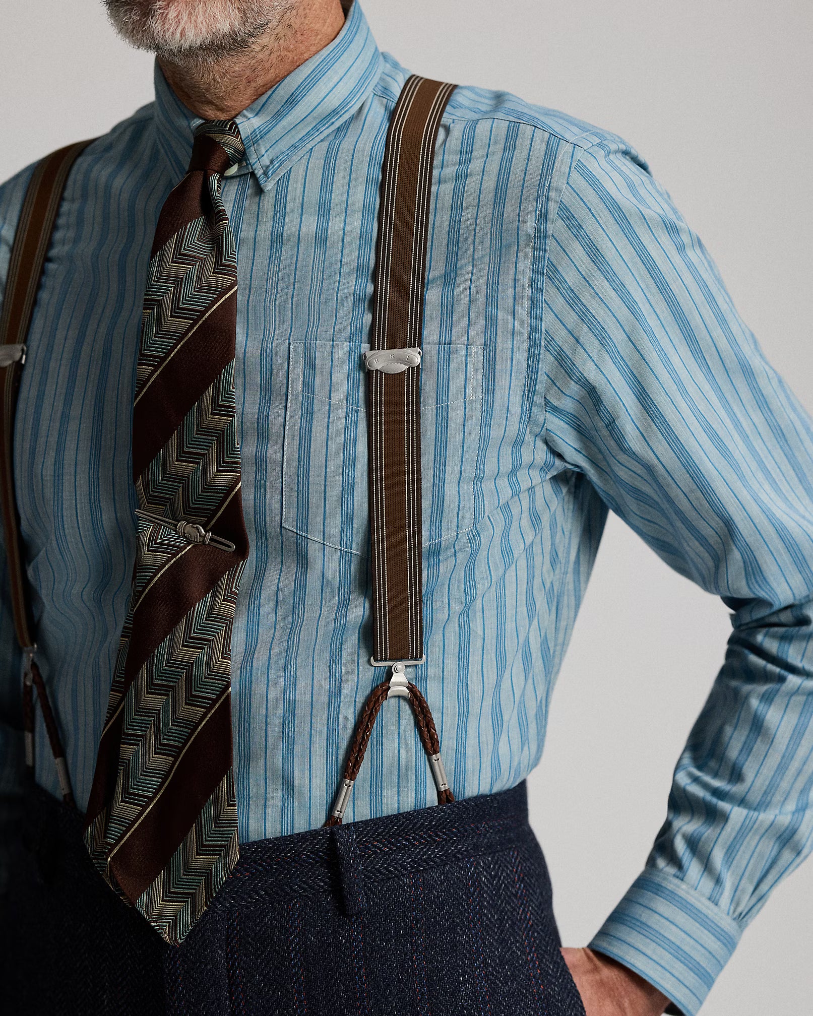 RRL Slim Fit Striped Shirt