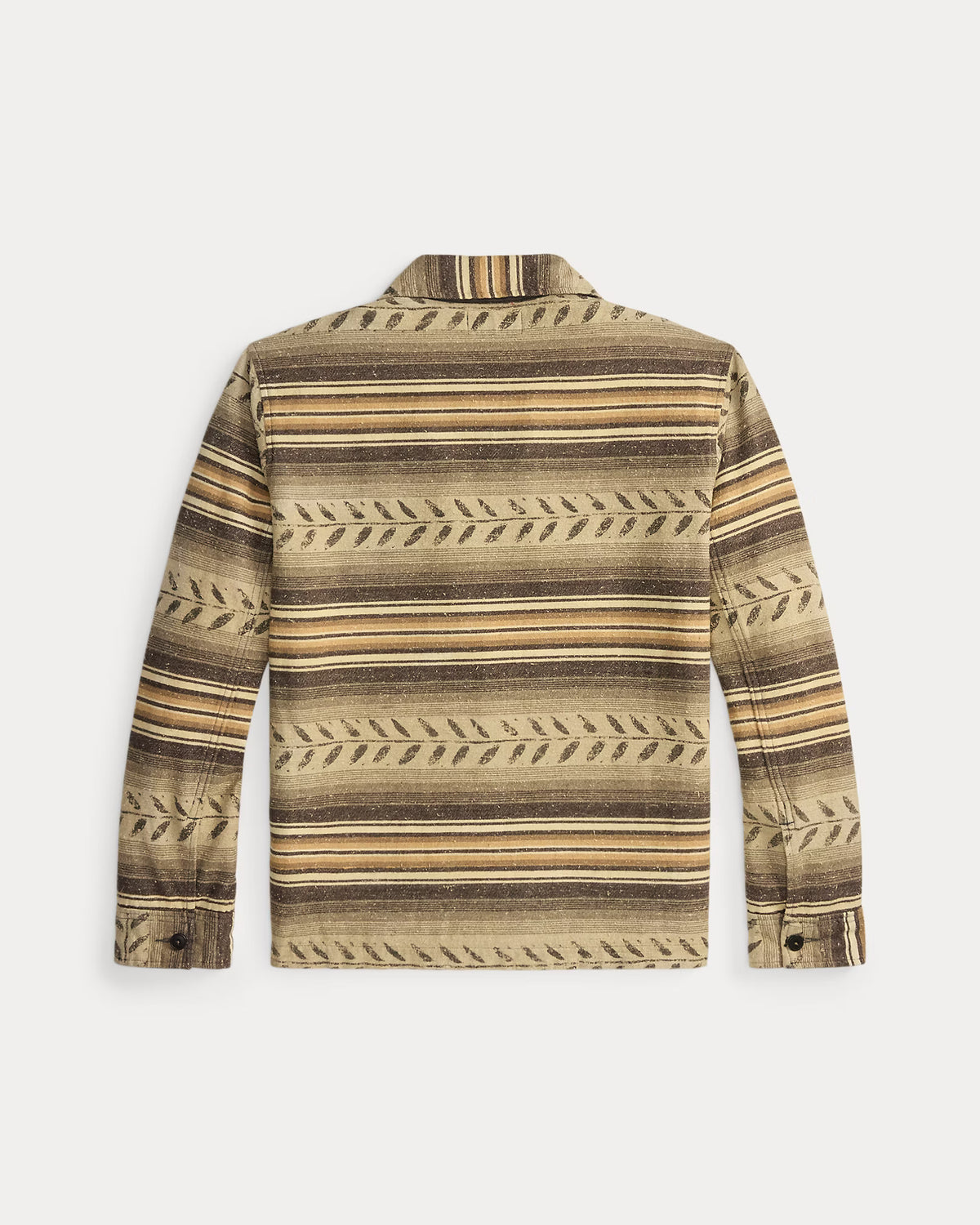 RRL Leaf-Print Striped Twill Overshirt