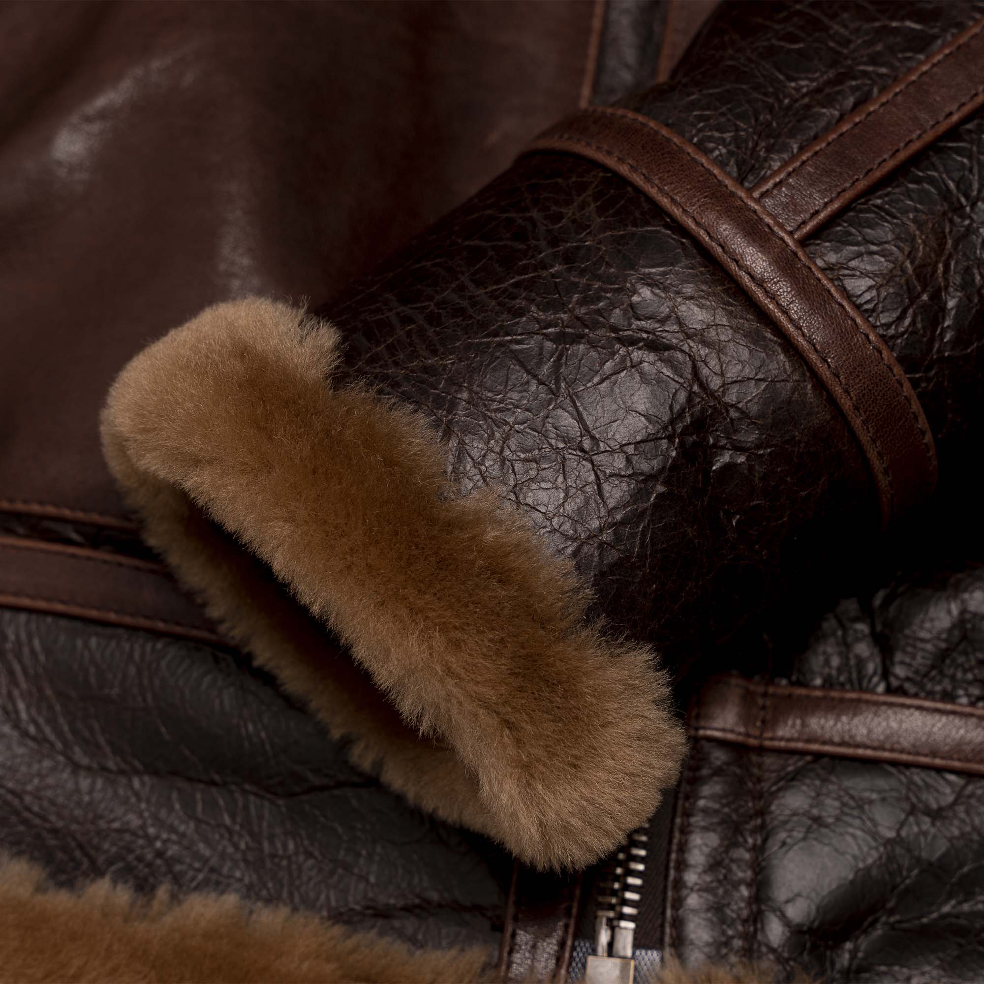 “Aviatore” B-3 Seal Brown Shearling Jacket