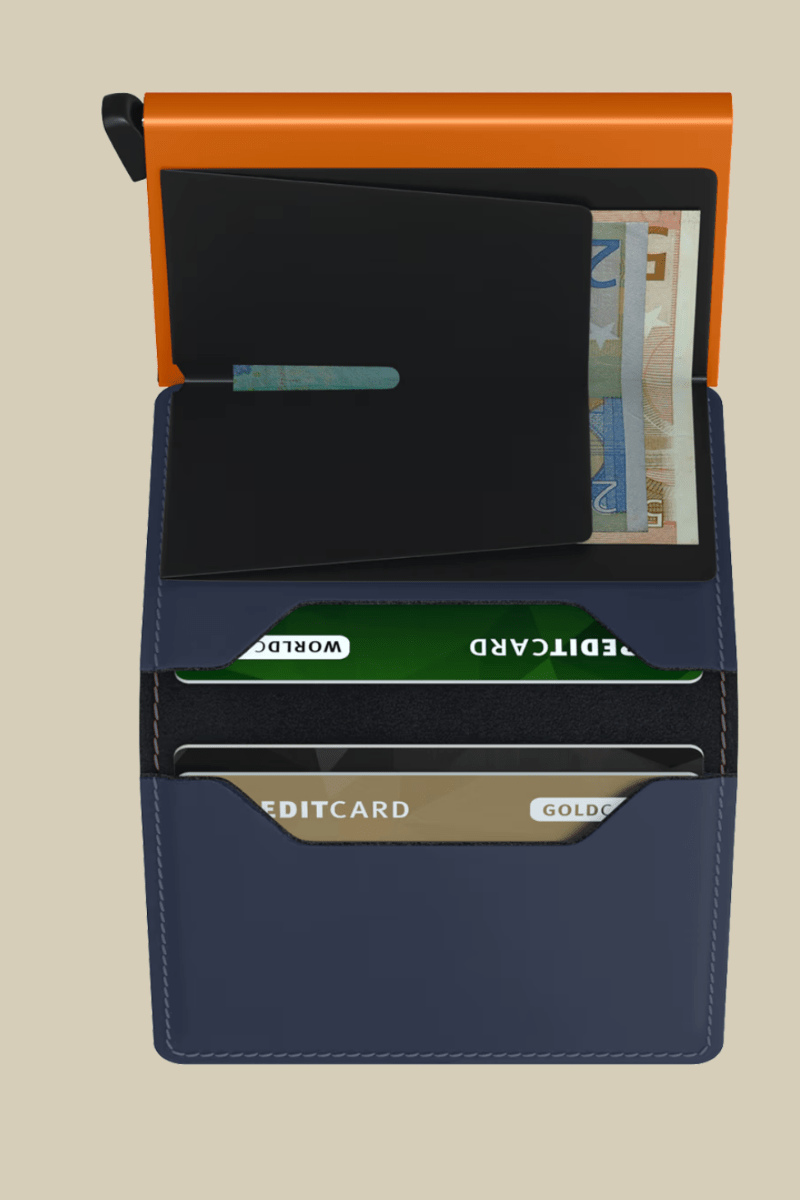 Slimwallet - Matte Nightblue & Orange