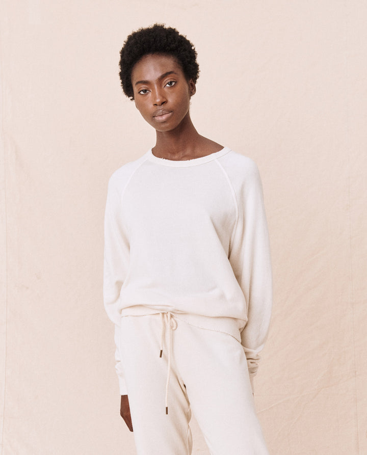 The College Sweatshirt. Washed White.