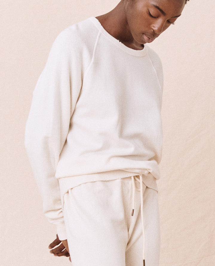 The College Sweatshirt. Washed White.