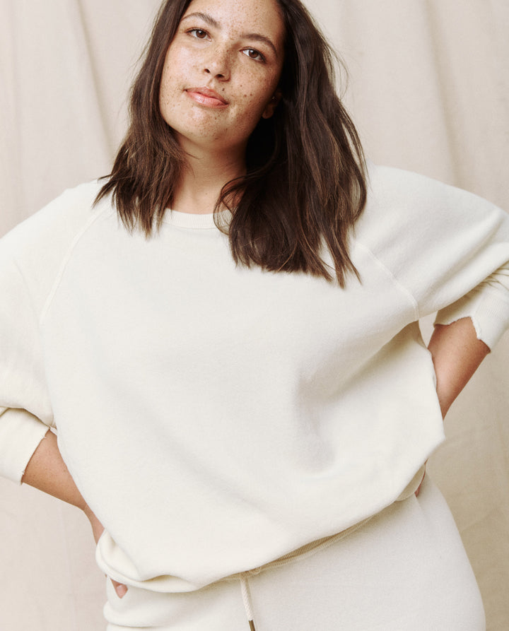 The College Sweatshirt. Washed White.