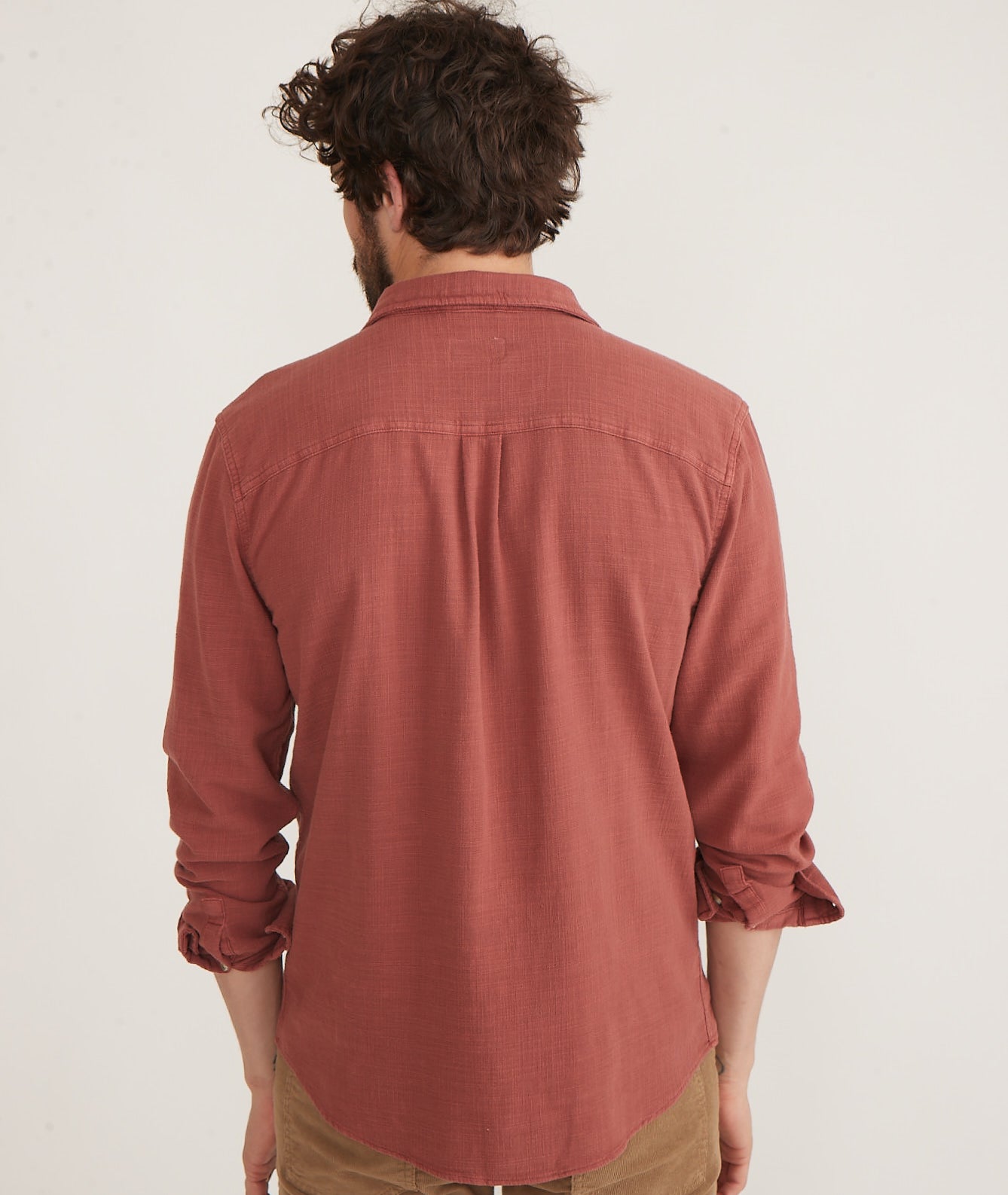 Long Sleeve Classic Stretch Selvage Shirt in Henna
