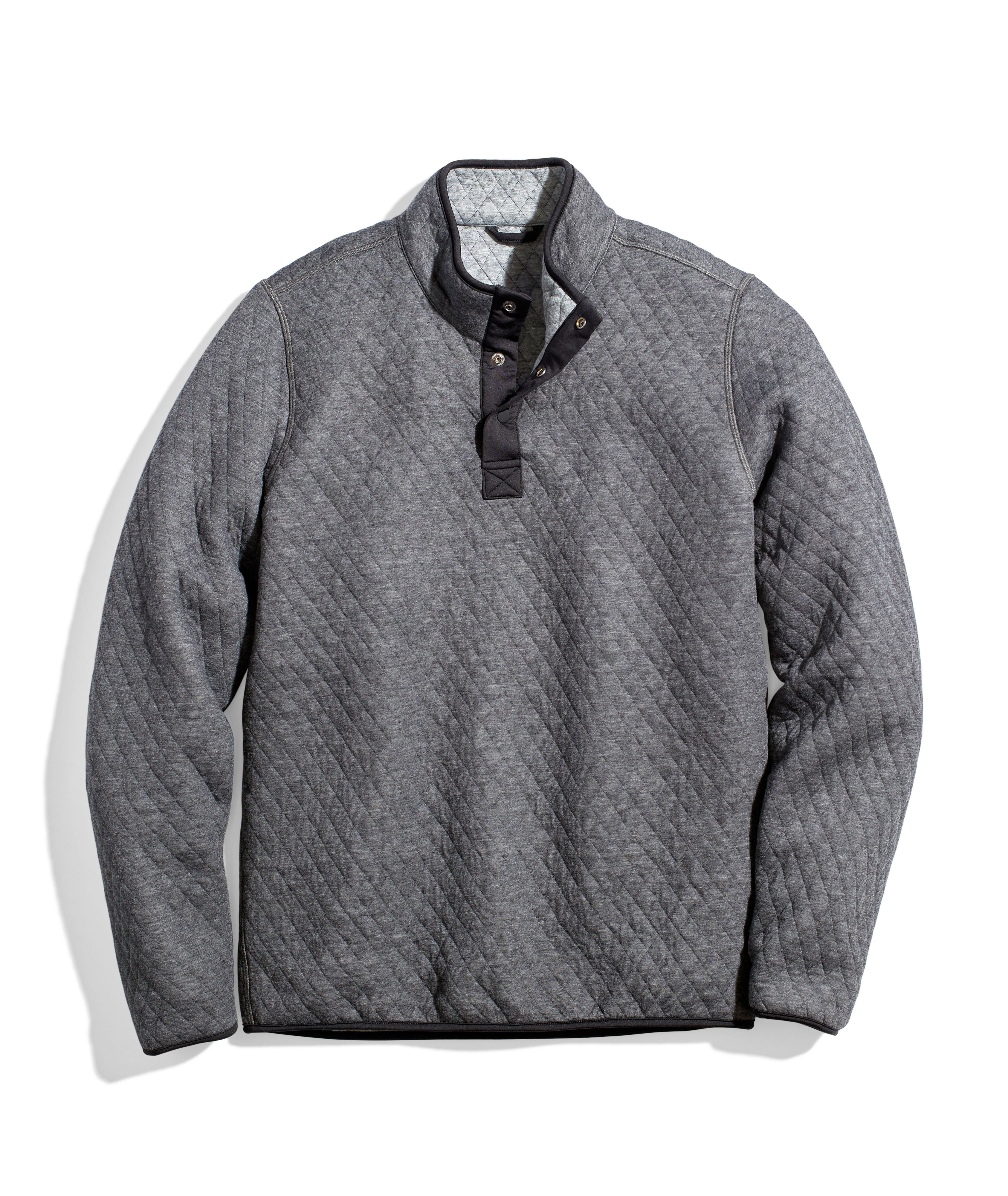 Corbet Quilted Reversible Pullover - Charcoal / Mid Heather Grey