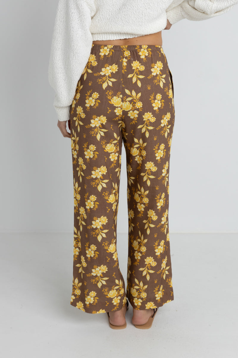 Anika Drawstring Pant in Cholcoate